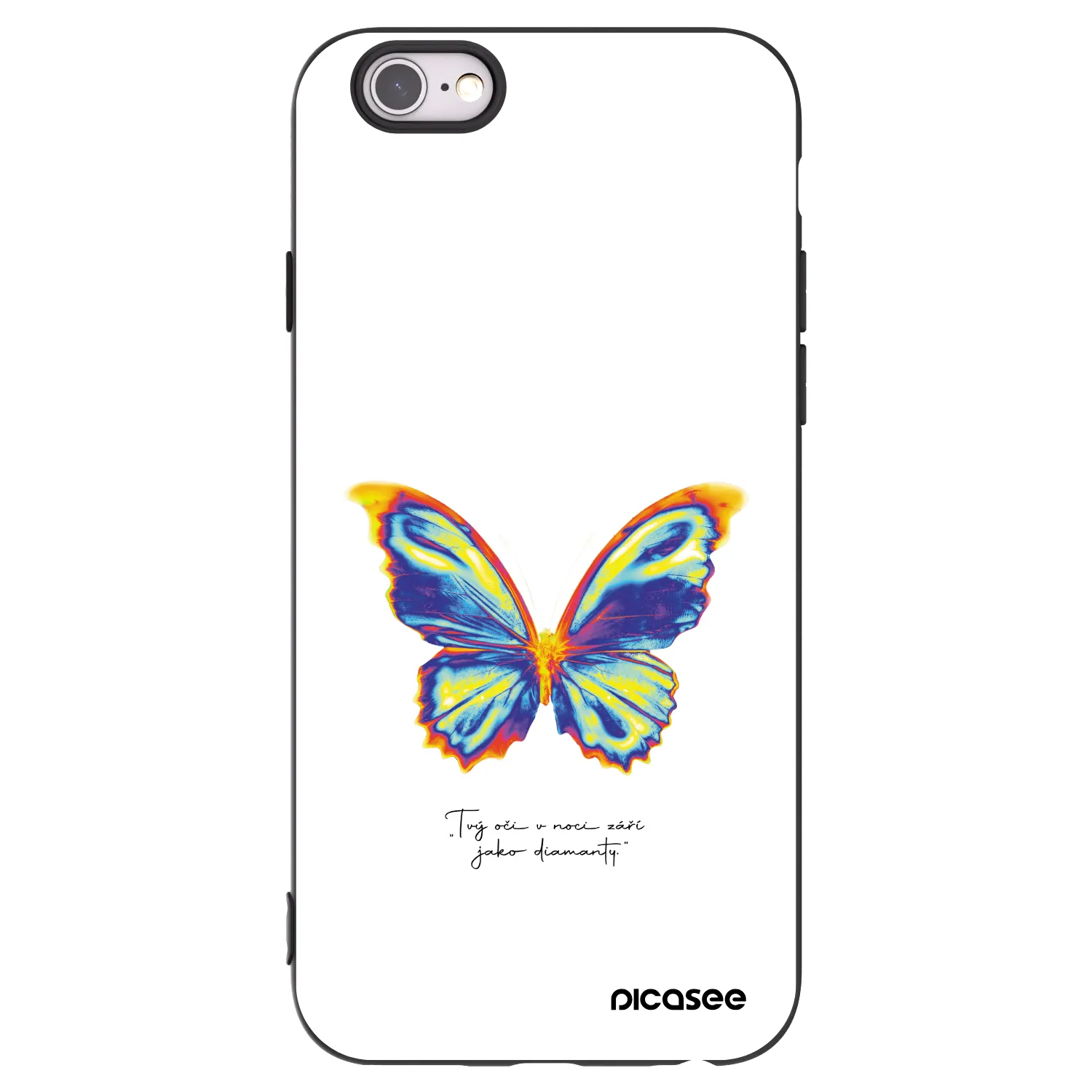 Picasee silikonowe czarne etui na Apple iPhone 6/6S - Diamanty White