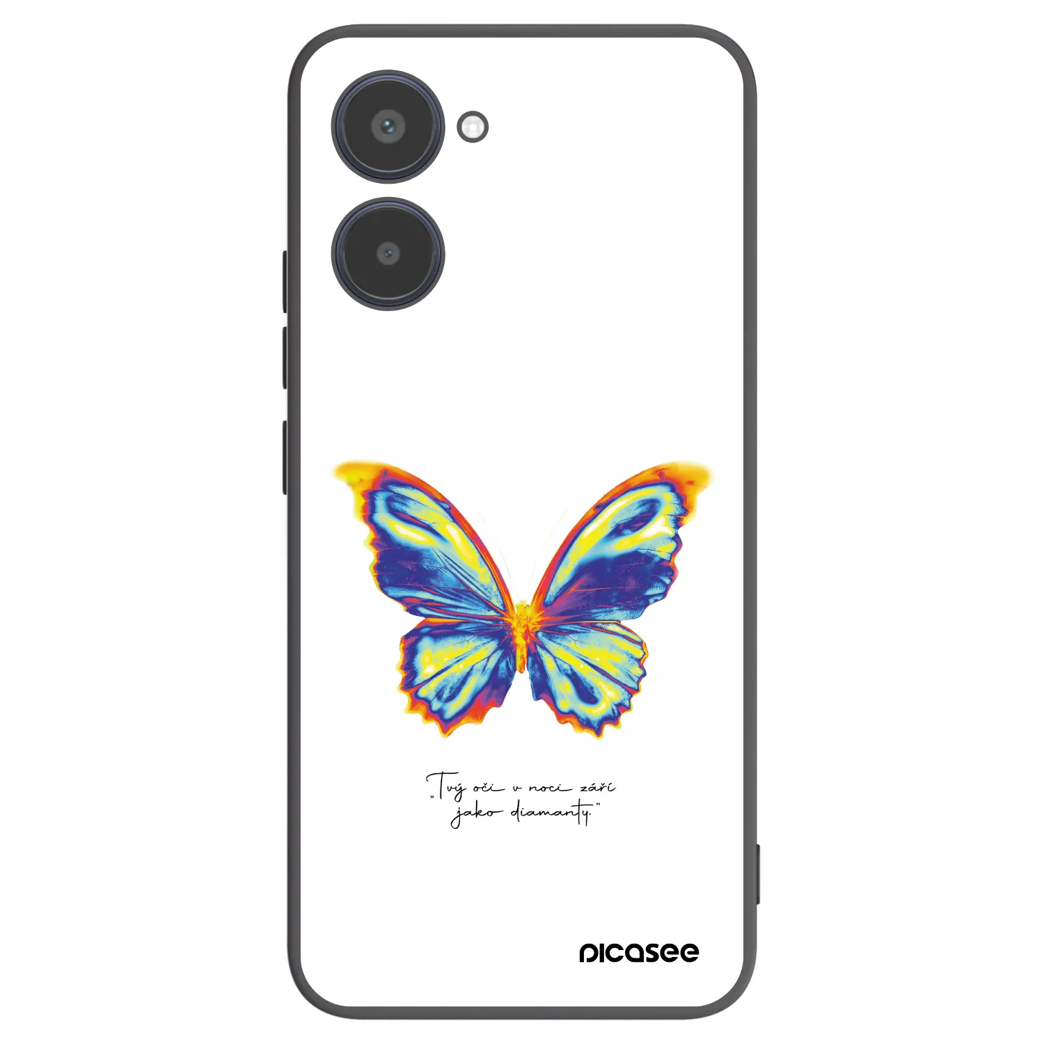 Picasee silikonowe czarne etui na Realme 10 4G - Diamanty White
