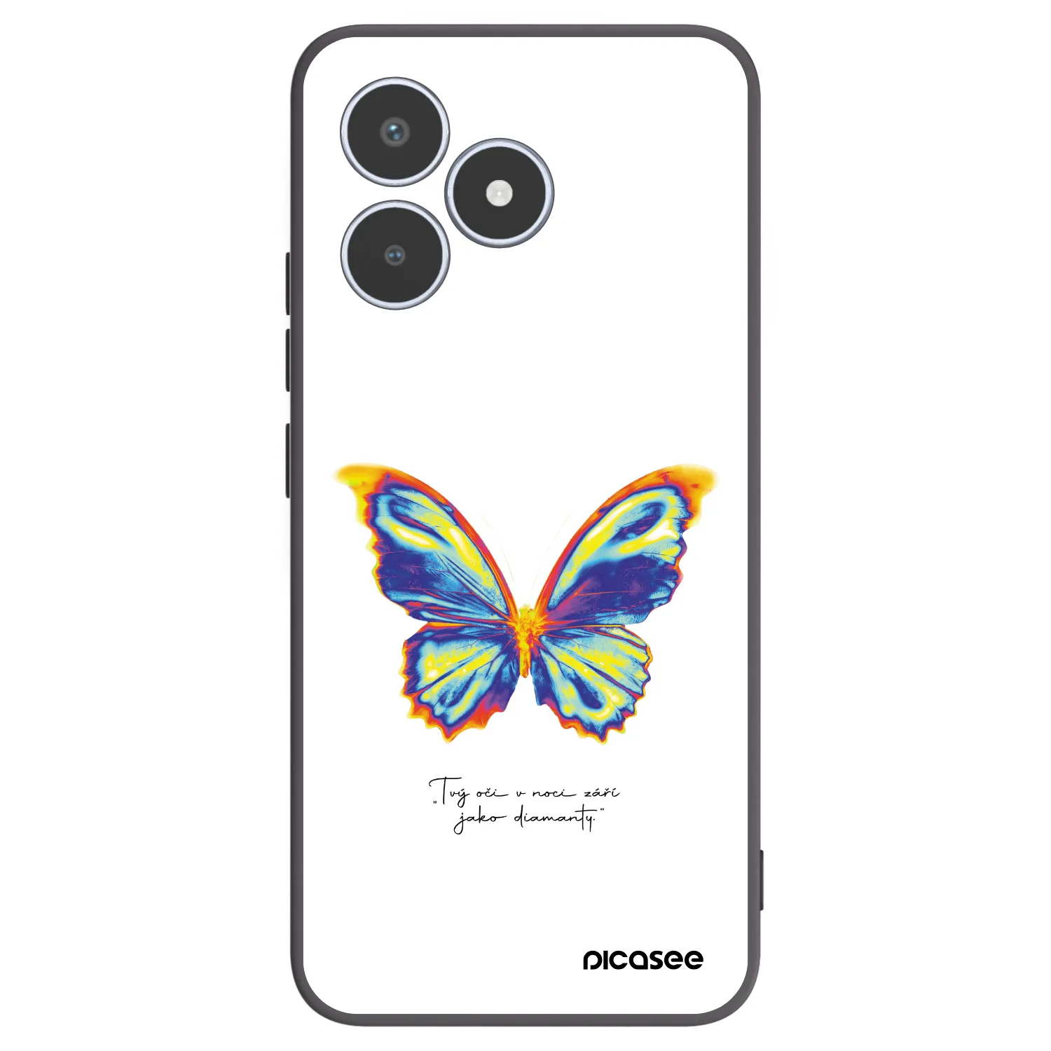 Picasee silikonowe czarne etui na Realme C53 - Diamanty White