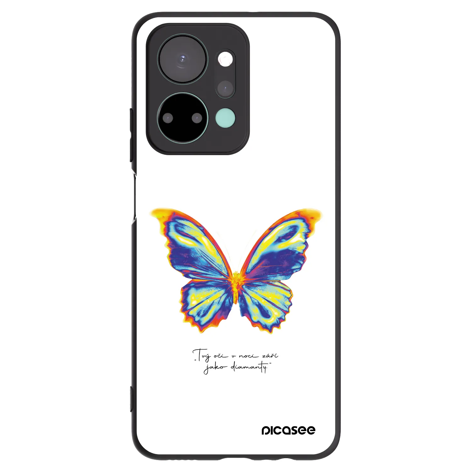 Picasee silikonowe czarne etui na Honor X7a - Diamanty White