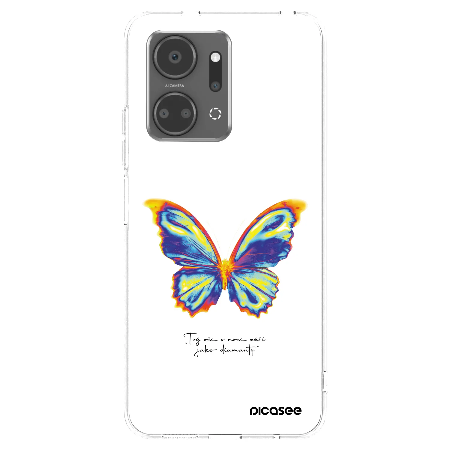 Picasee silikonowe przeźroczyste etui na Honor X7a - Diamanty White