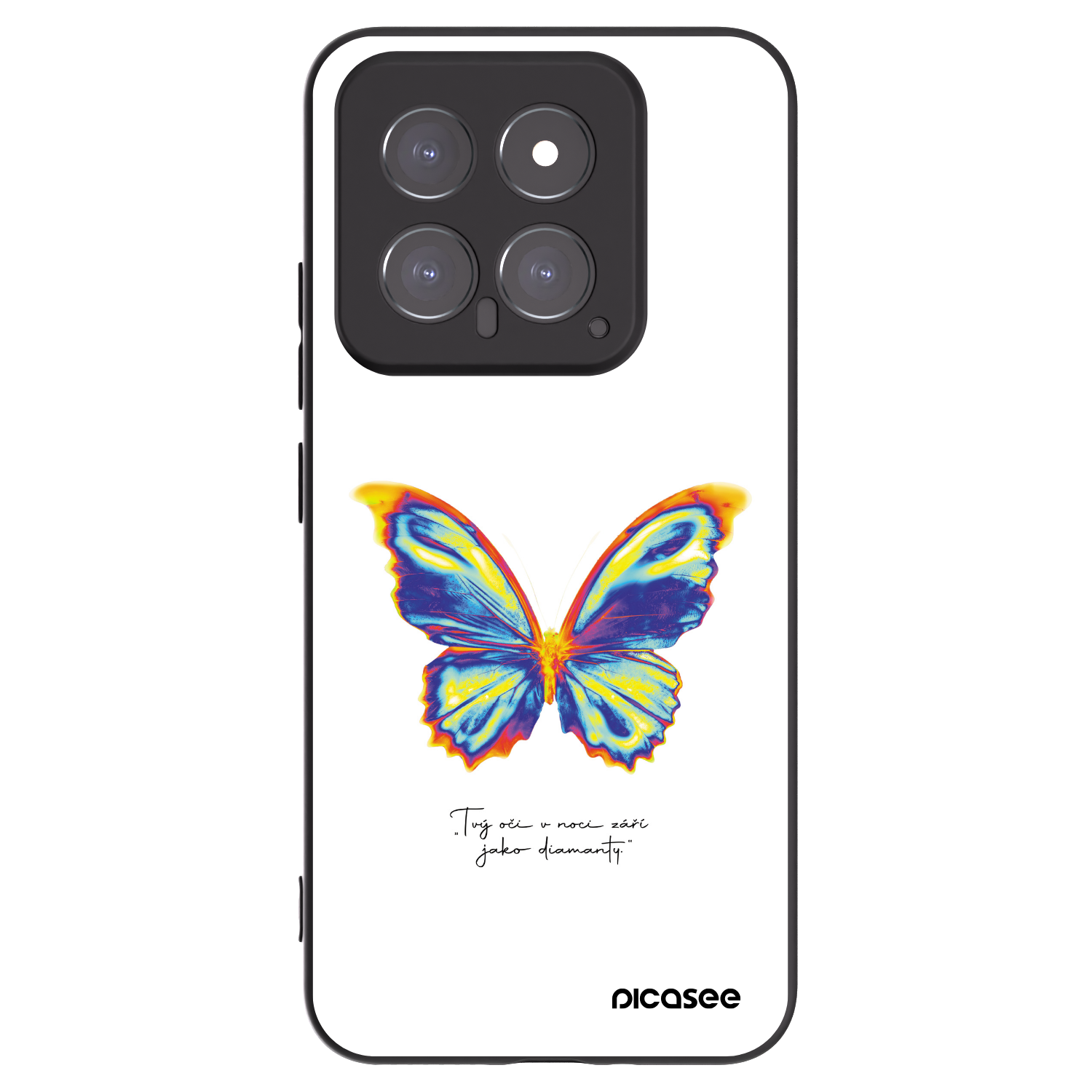 Picasee silikonowe czarne etui na Xiaomi 14 - Diamanty White