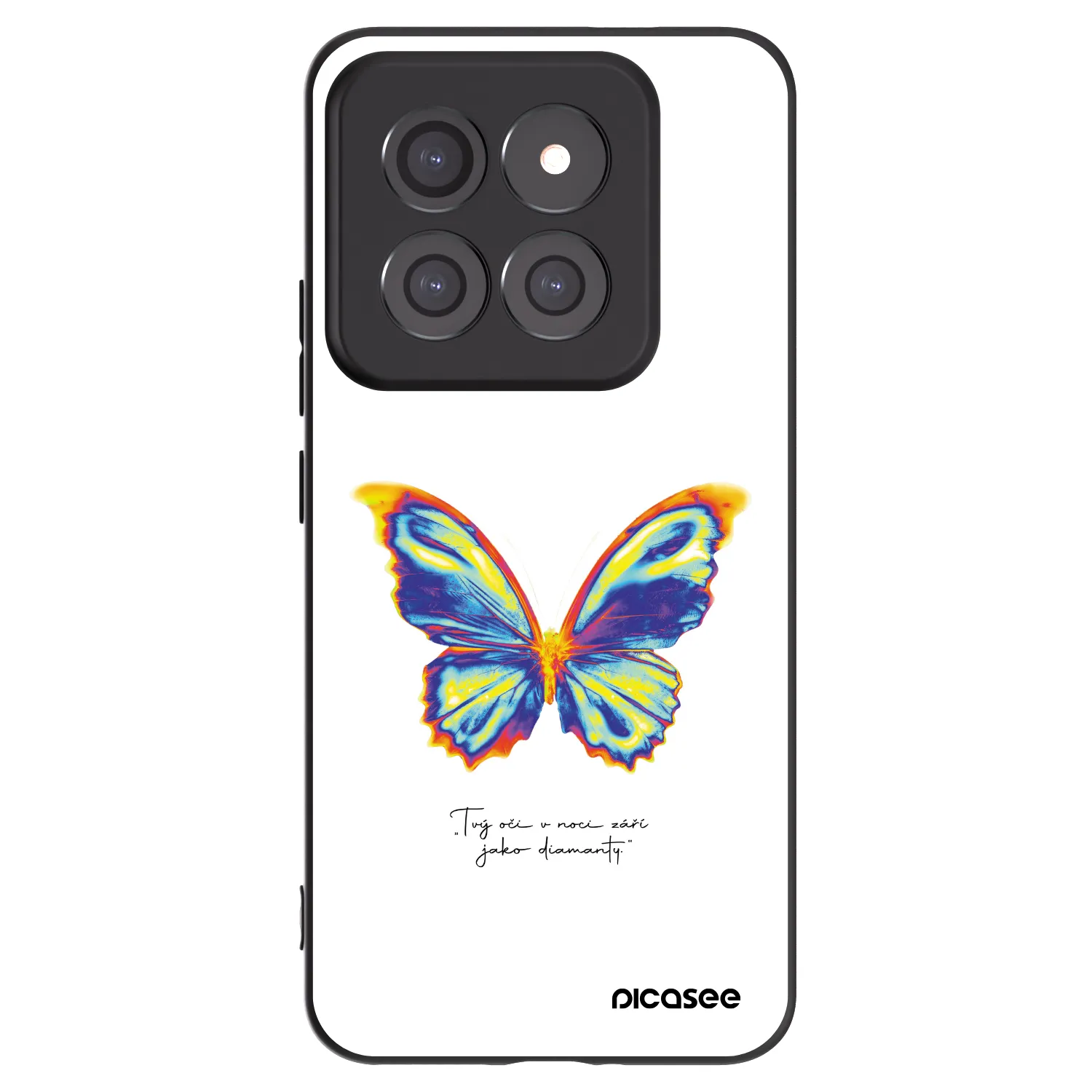 Picasee silikonowe czarne etui na Xiaomi 14 Pro - Diamanty White