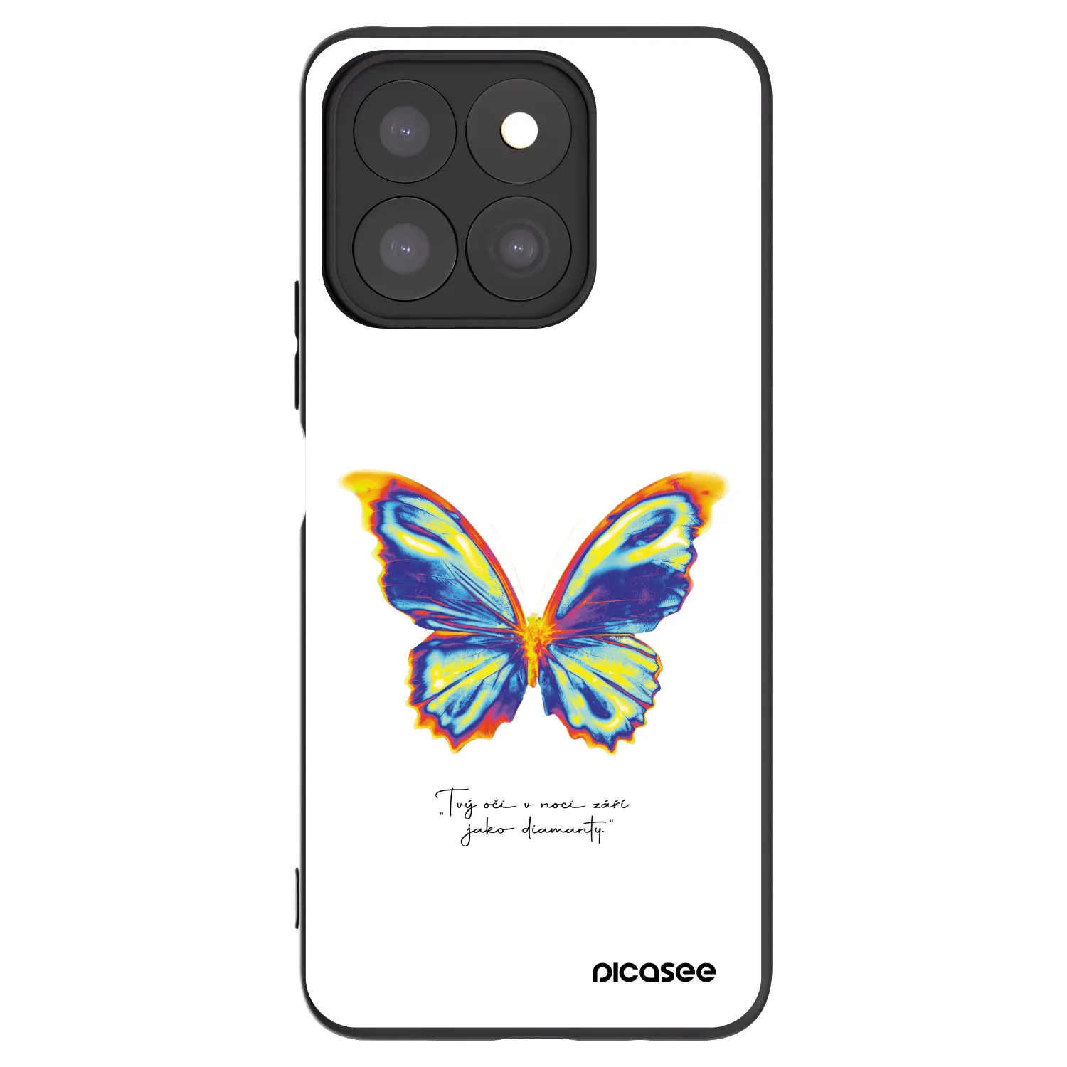 Picasee silikonowe czarne etui na Honor X8b - Diamanty White