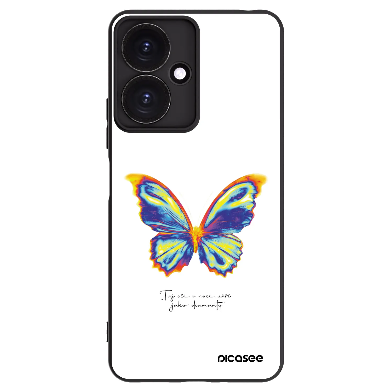 Picasee silikonowe czarne etui na Xiaomi Redmi 13C 5G - Diamanty White