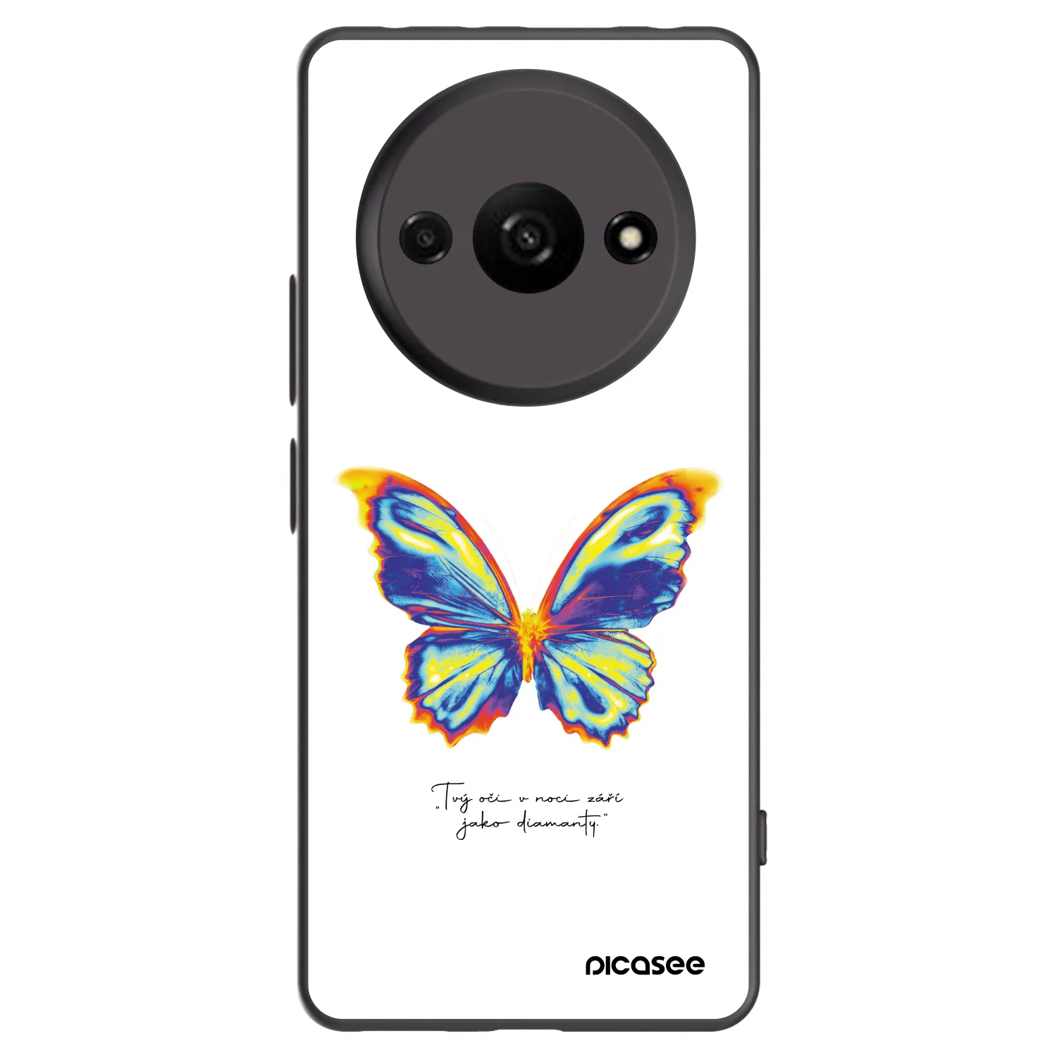 Picasee silikonowe czarne etui na Xiaomi Redmi A3 - Diamanty White