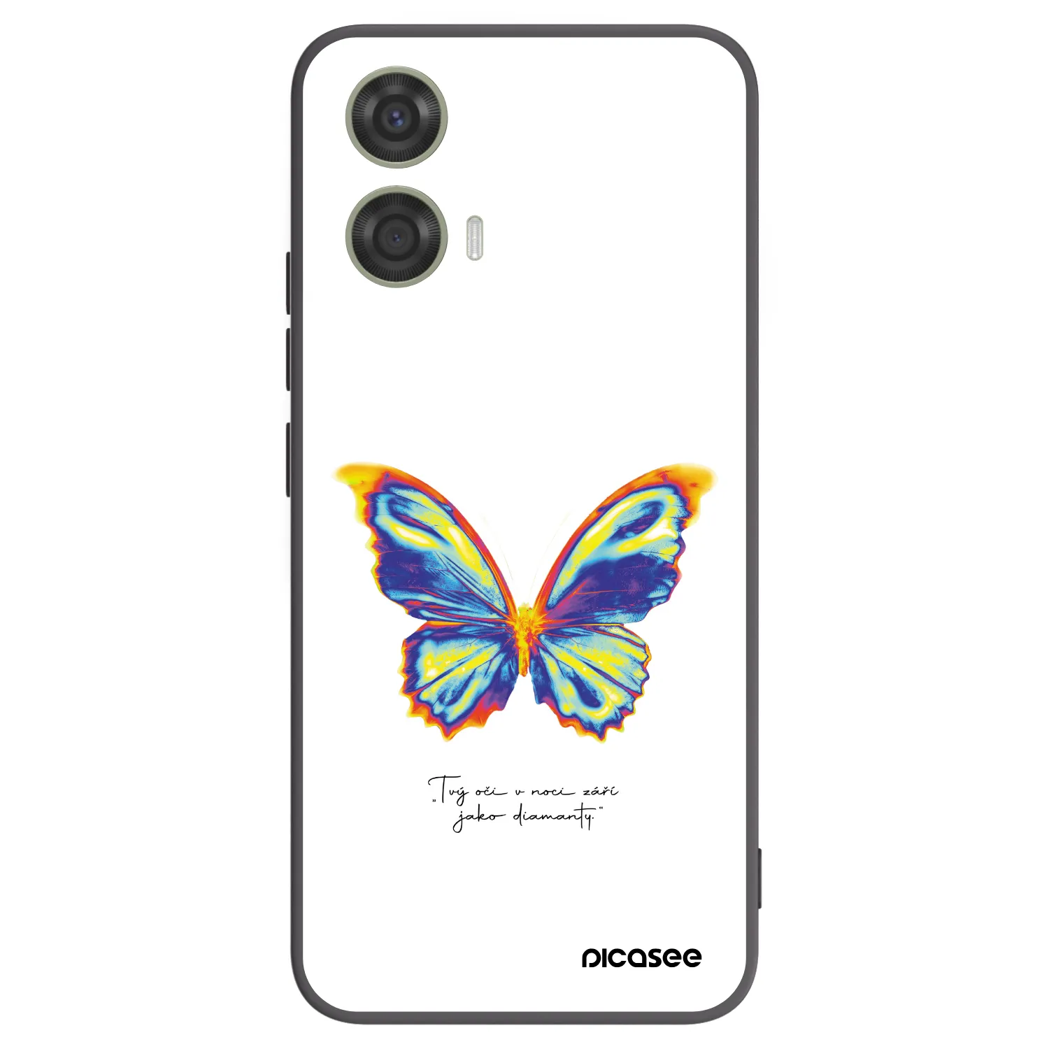 Picasee silikonowe czarne etui na Motorola Moto G24 - Diamanty White