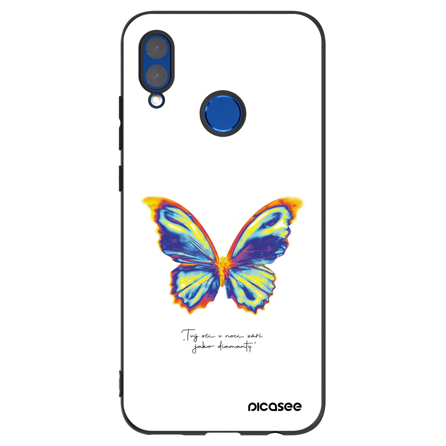 Picasee silikonowe czarne etui na Honor 10 Lite - Diamanty White
