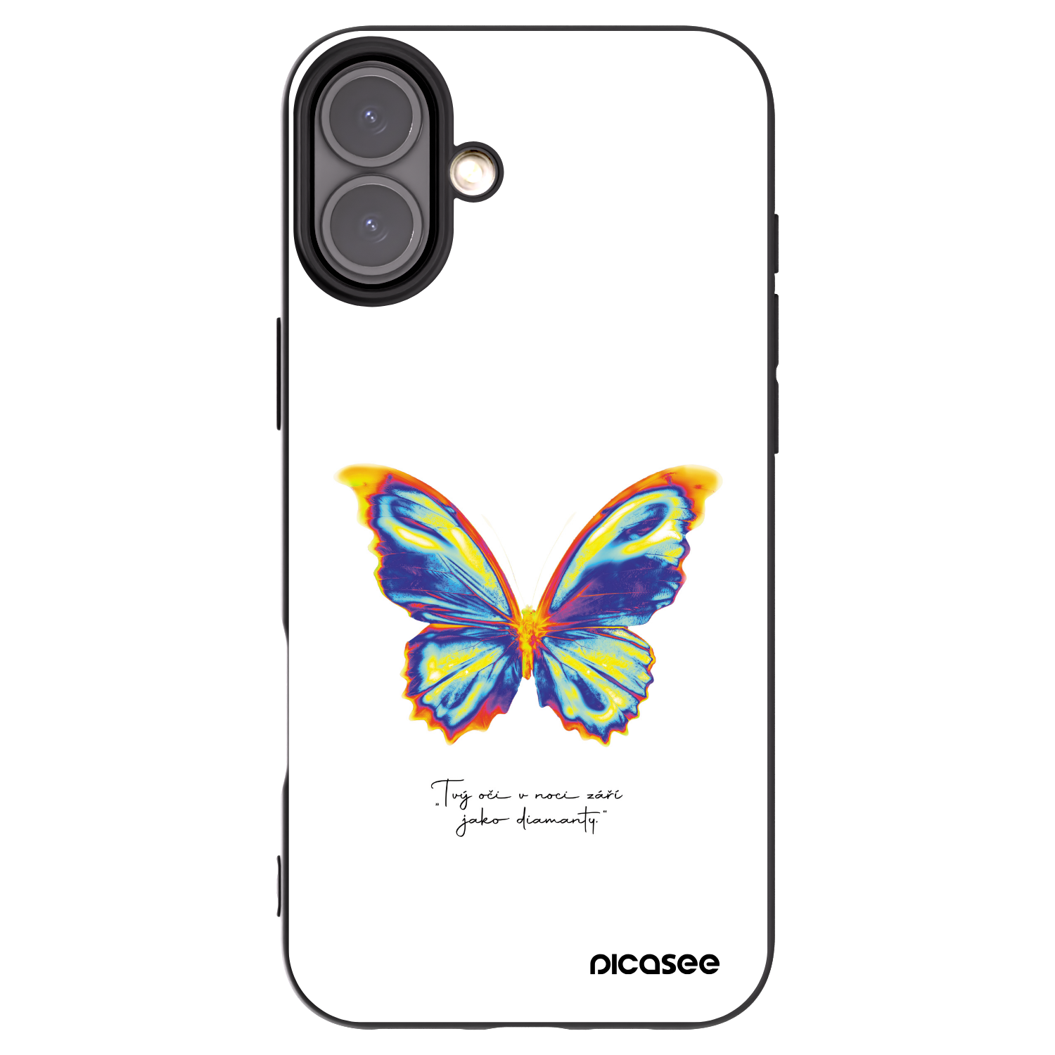 Picasee silikonowe czarne etui na Apple iPhone 16 Plus - Diamanty White