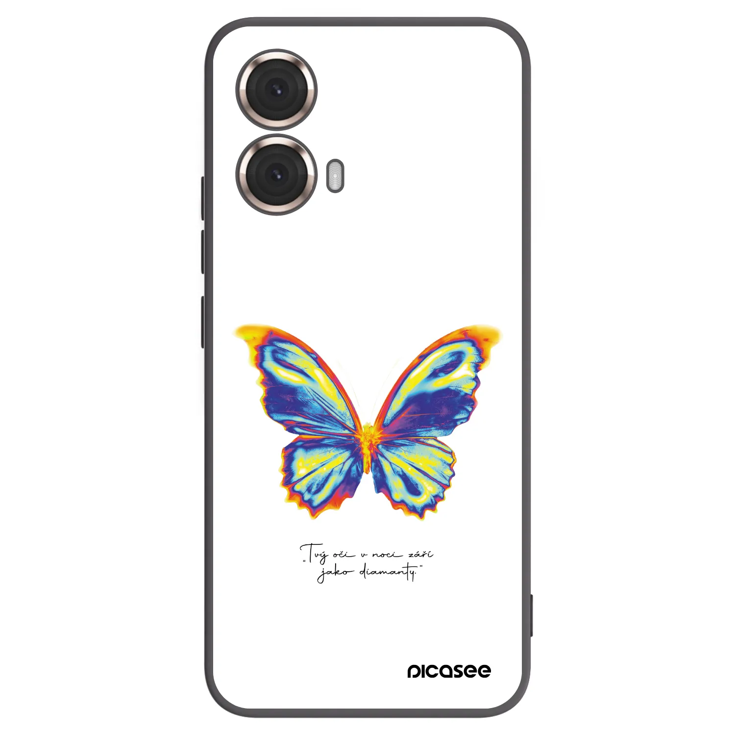 Picasee silikonowe czarne etui na Motorola Moto G85 - Diamanty White