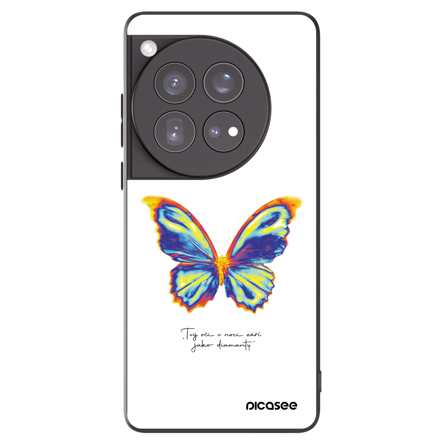Picasee silikonowe czarne etui na OnePlus 12 5G - Diamanty White