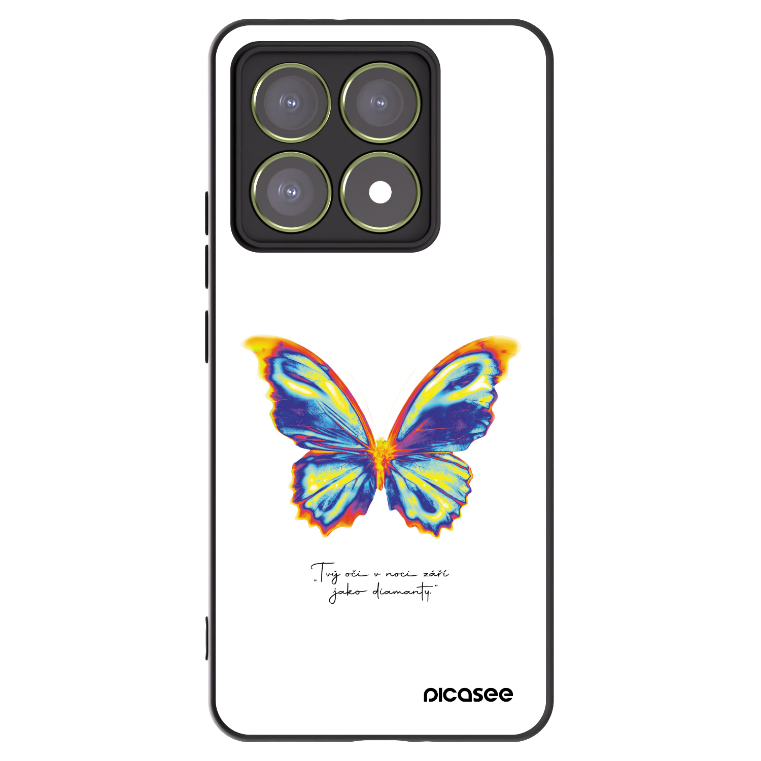 Picasee silikonowe czarne etui na Xiaomi 14T - Diamanty White