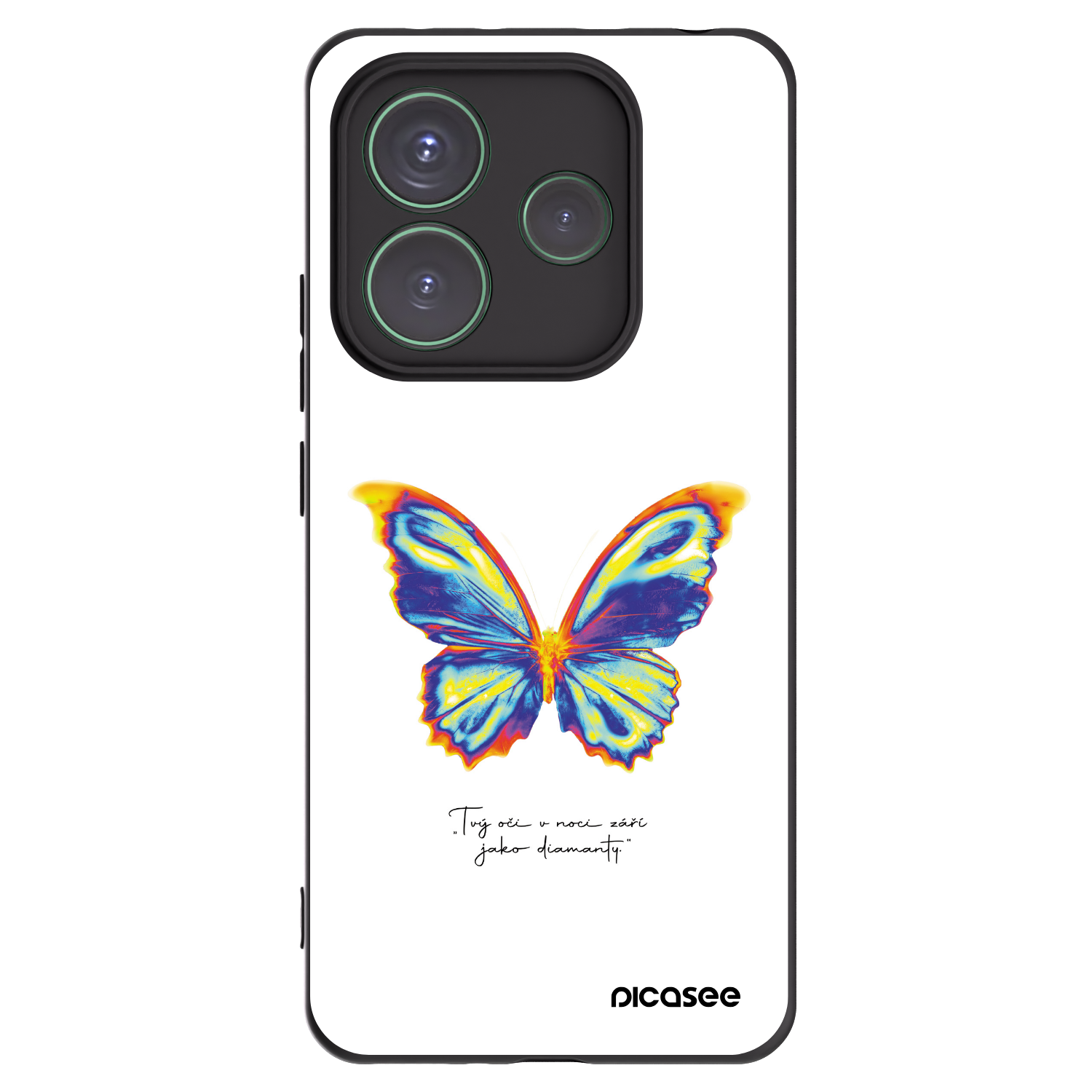 Picasee silikonowe czarne etui na Xiaomi Redmi Note 14 5G - Diamanty White