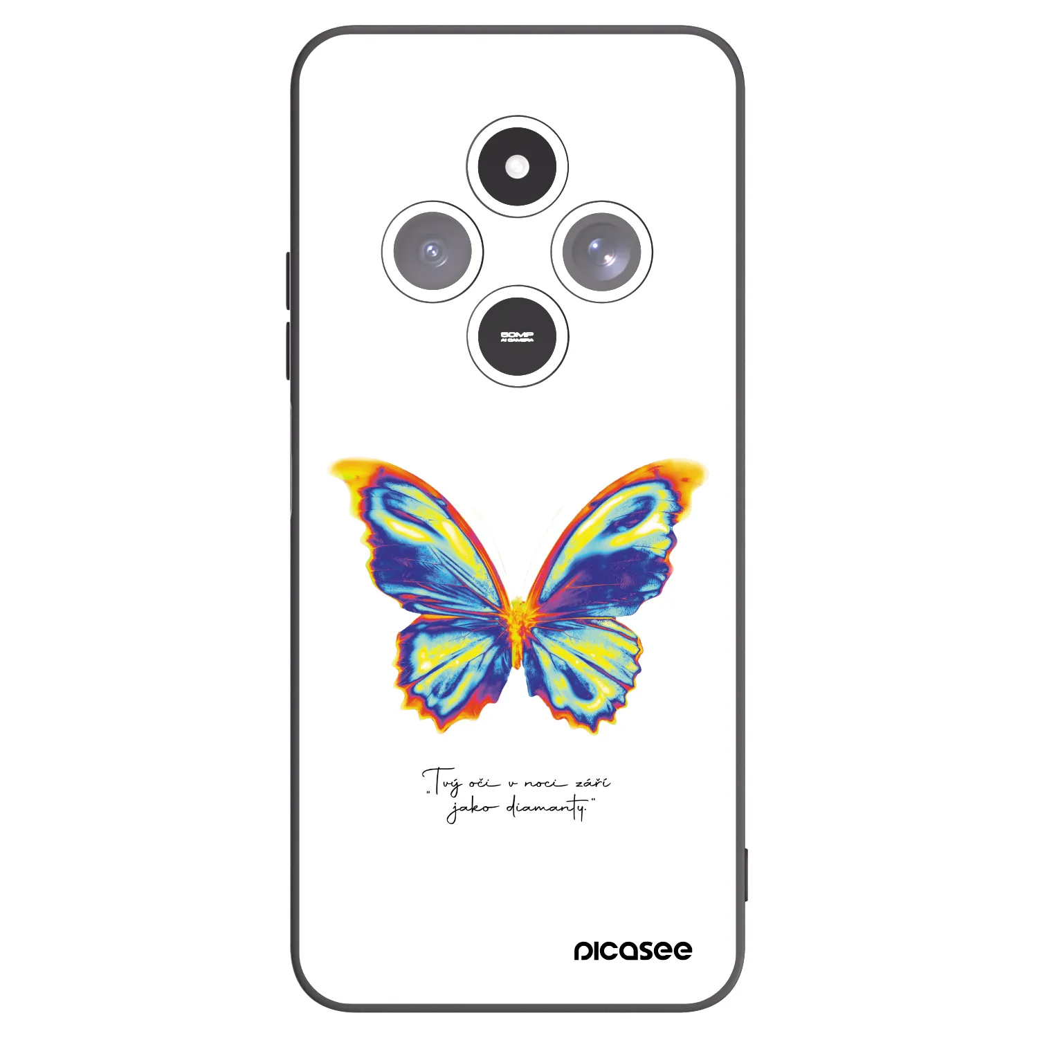 Picasee silikonowe czarne etui na Xiaomi Redmi 14C - Diamanty White