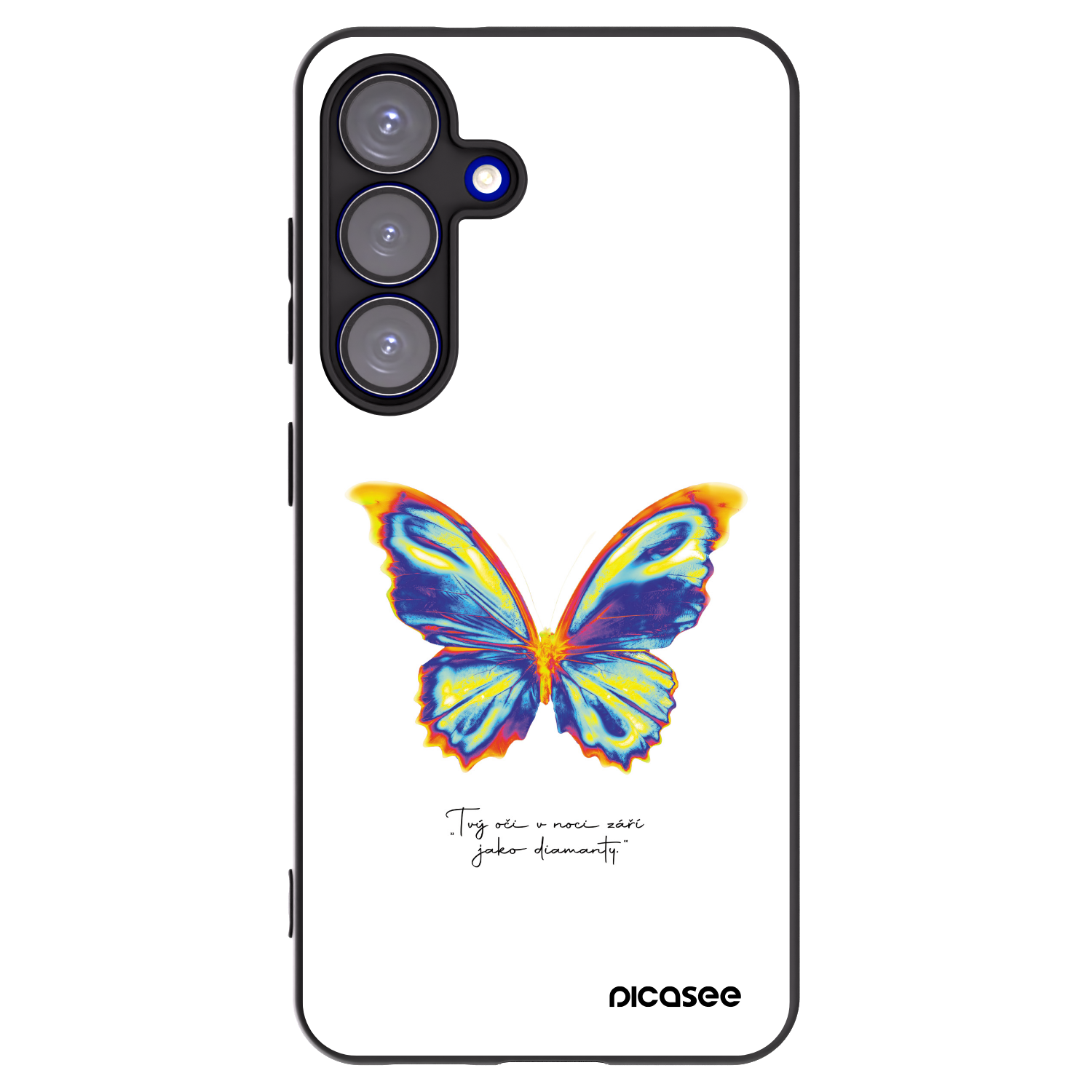 Picasee silikonowe czarne etui na Samsung Galaxy S25 5G - Diamanty White