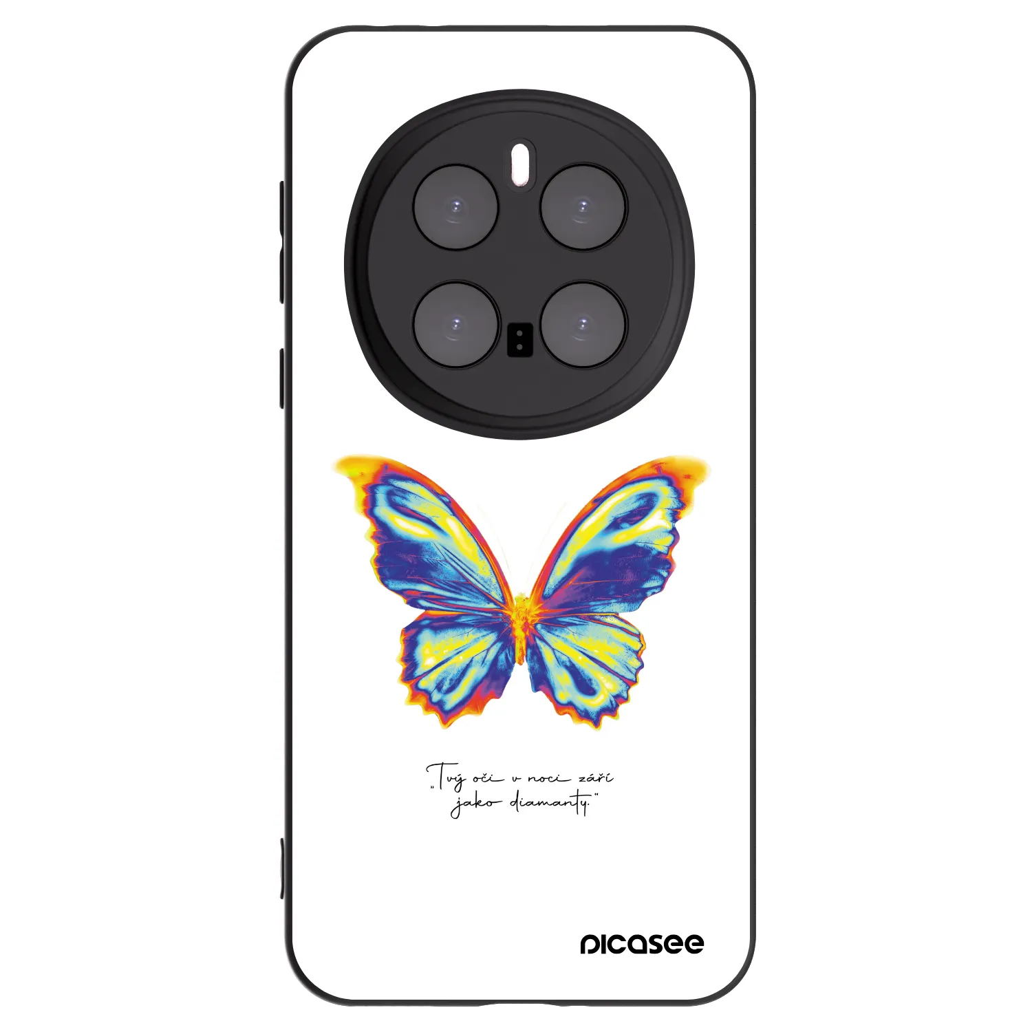 Picasee silikonowe czarne etui na Honor Magic7 Pro 5G - Diamanty White