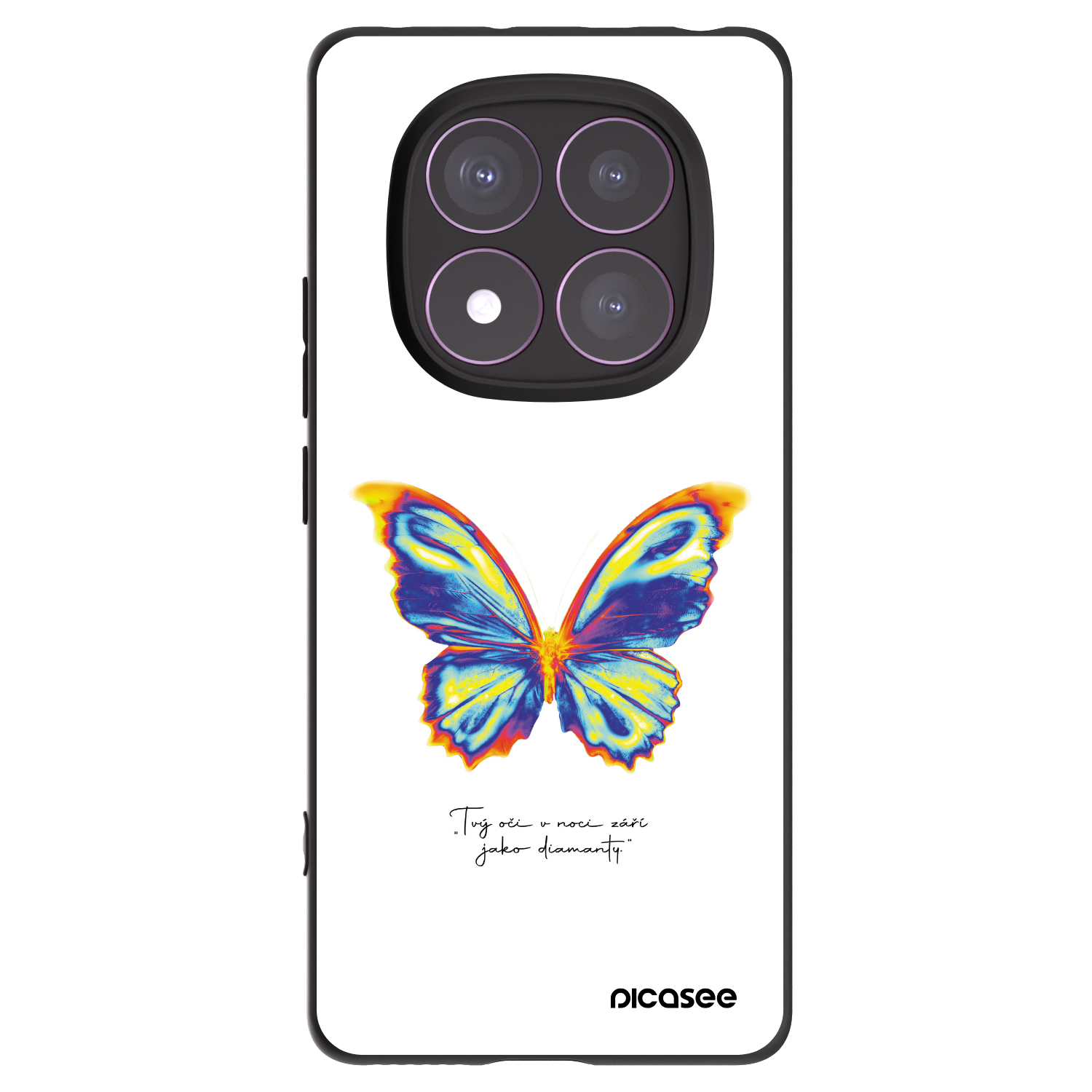 Picasee silikonowe czarne etui na Xiaomi Redmi Note 14 Pro 4G - Diamanty White