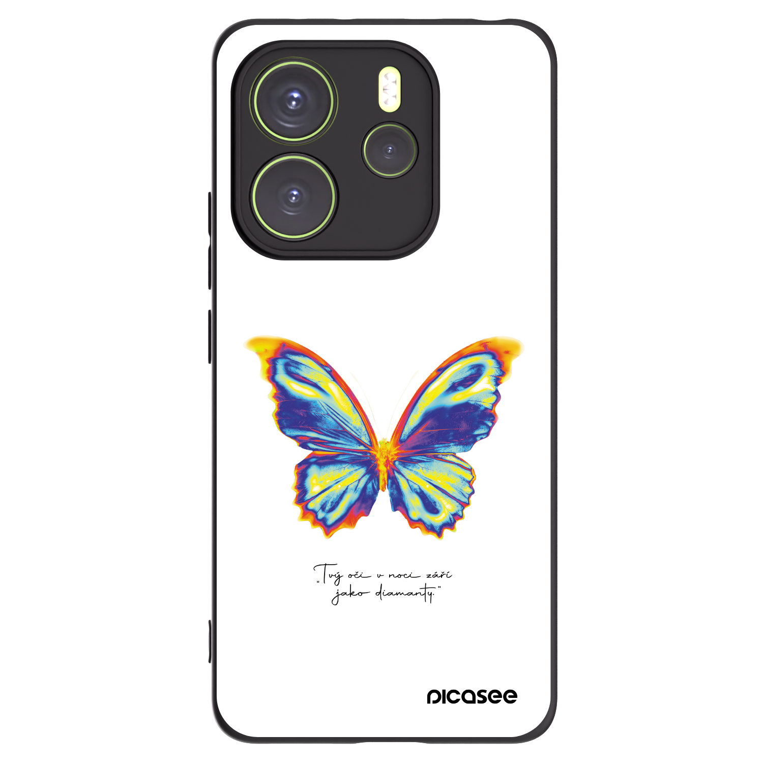 Picasee silikonowe czarne etui na Xiaomi Redmi Note 14 4G - Diamanty White