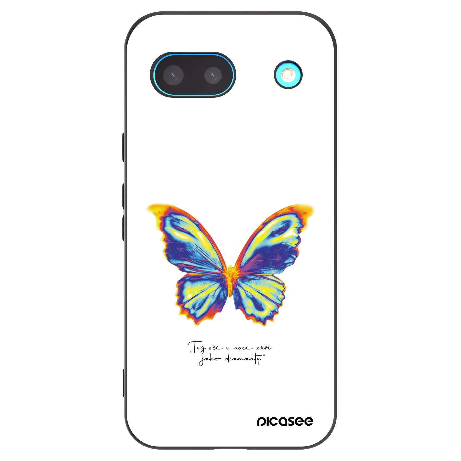 Picasee silikonowe czarne etui na Google Pixel 8a - Diamanty White