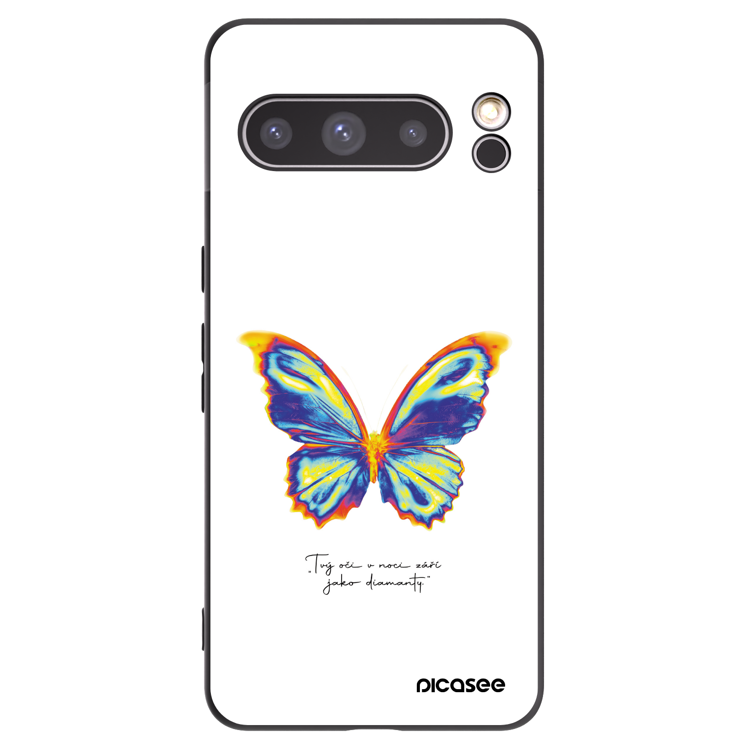 Picasee silikonowe czarne etui na Google Pixel 8 Pro - Diamanty White
