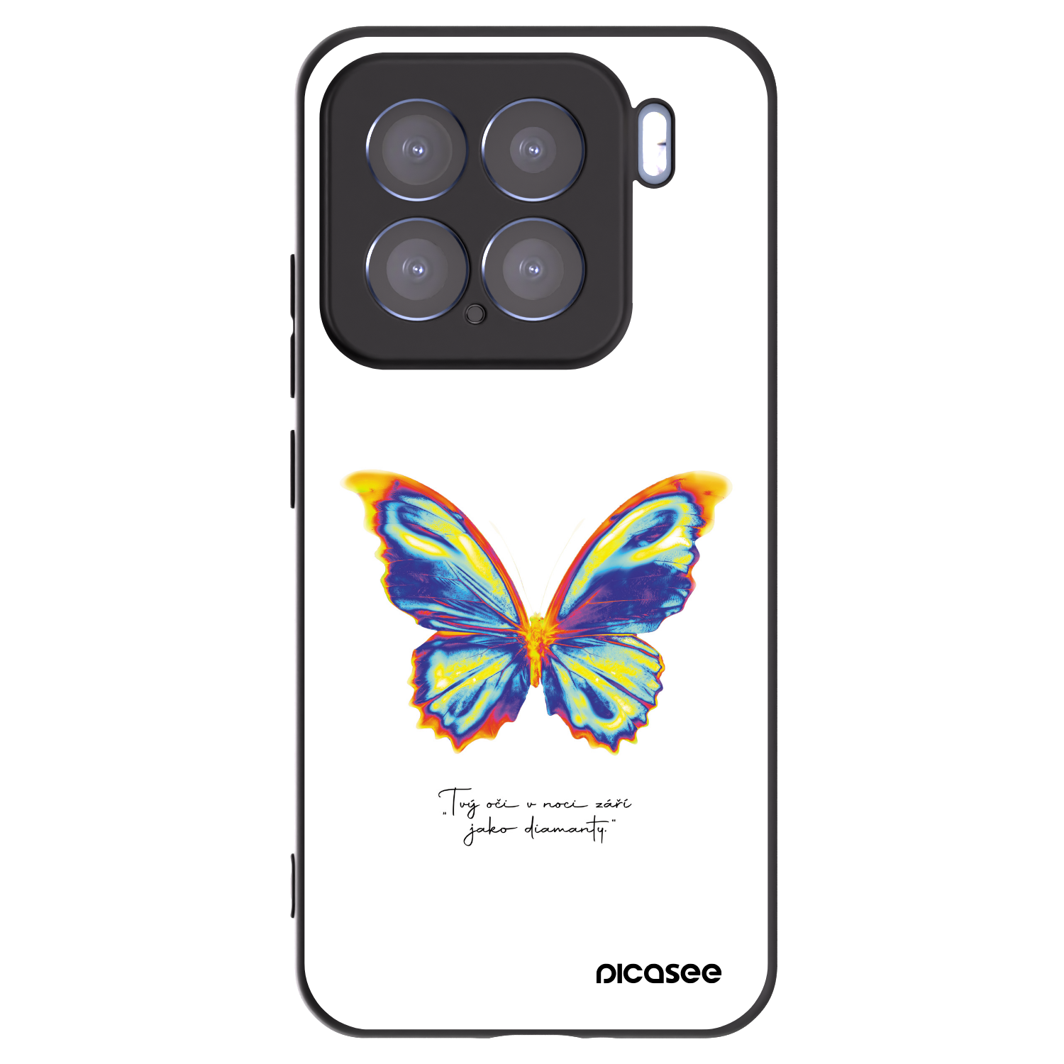 Picasee silikonowe czarne etui na Xiaomi 15 - Diamanty White