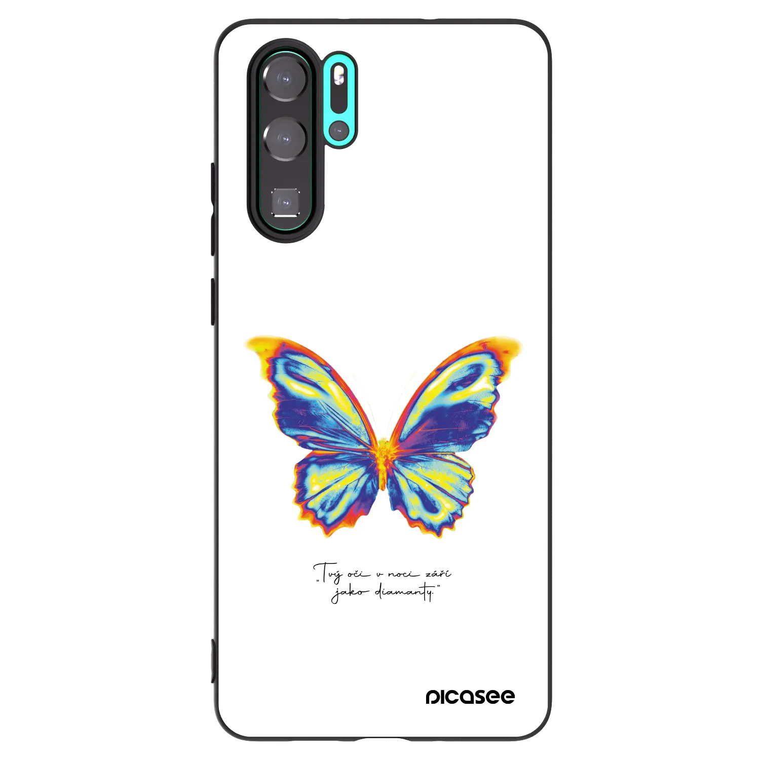 Picasee silikonowe czarne etui na Huawei P30 Pro - Diamanty White