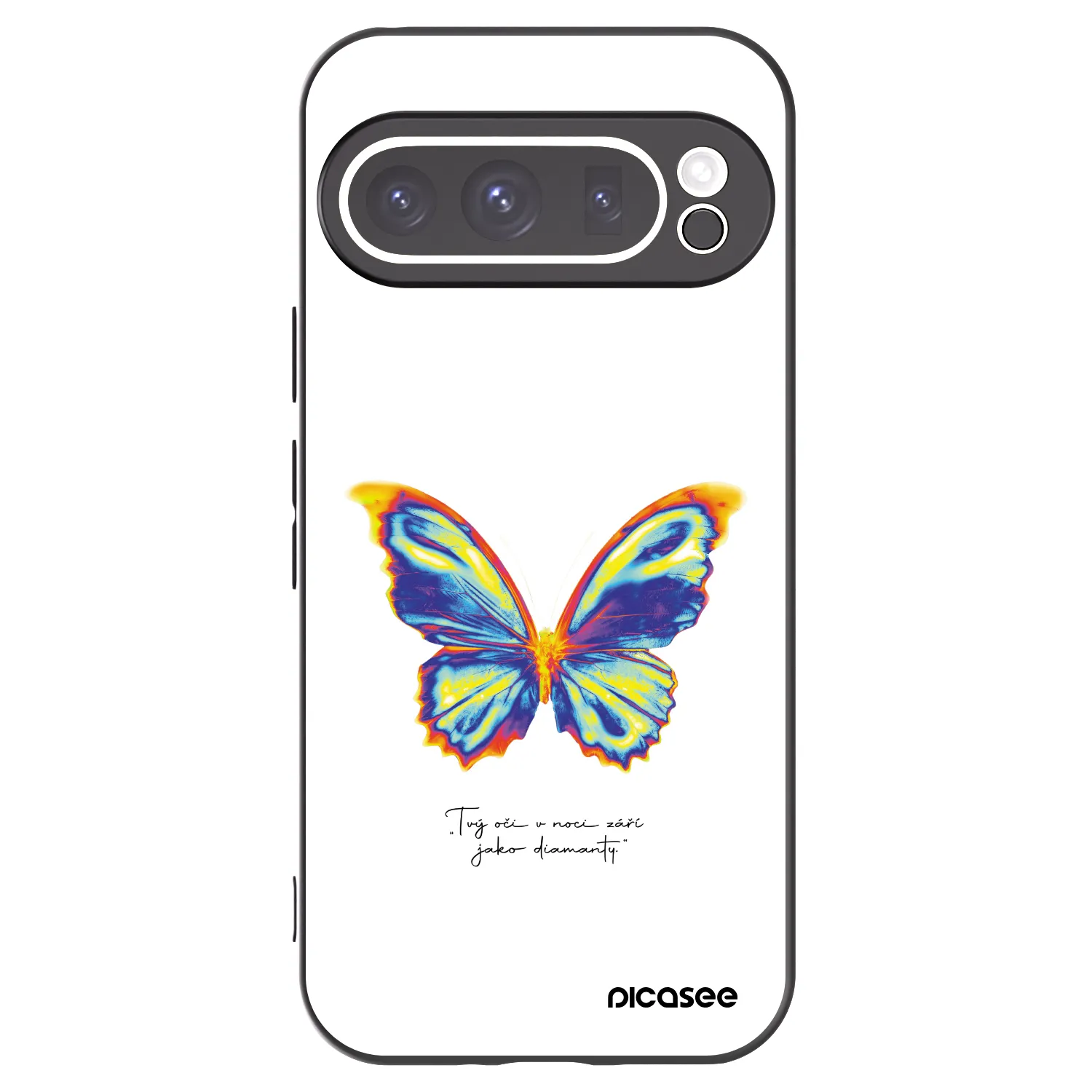 Picasee silikonowe czarne etui na Google Pixel 9 Pro - Diamanty White