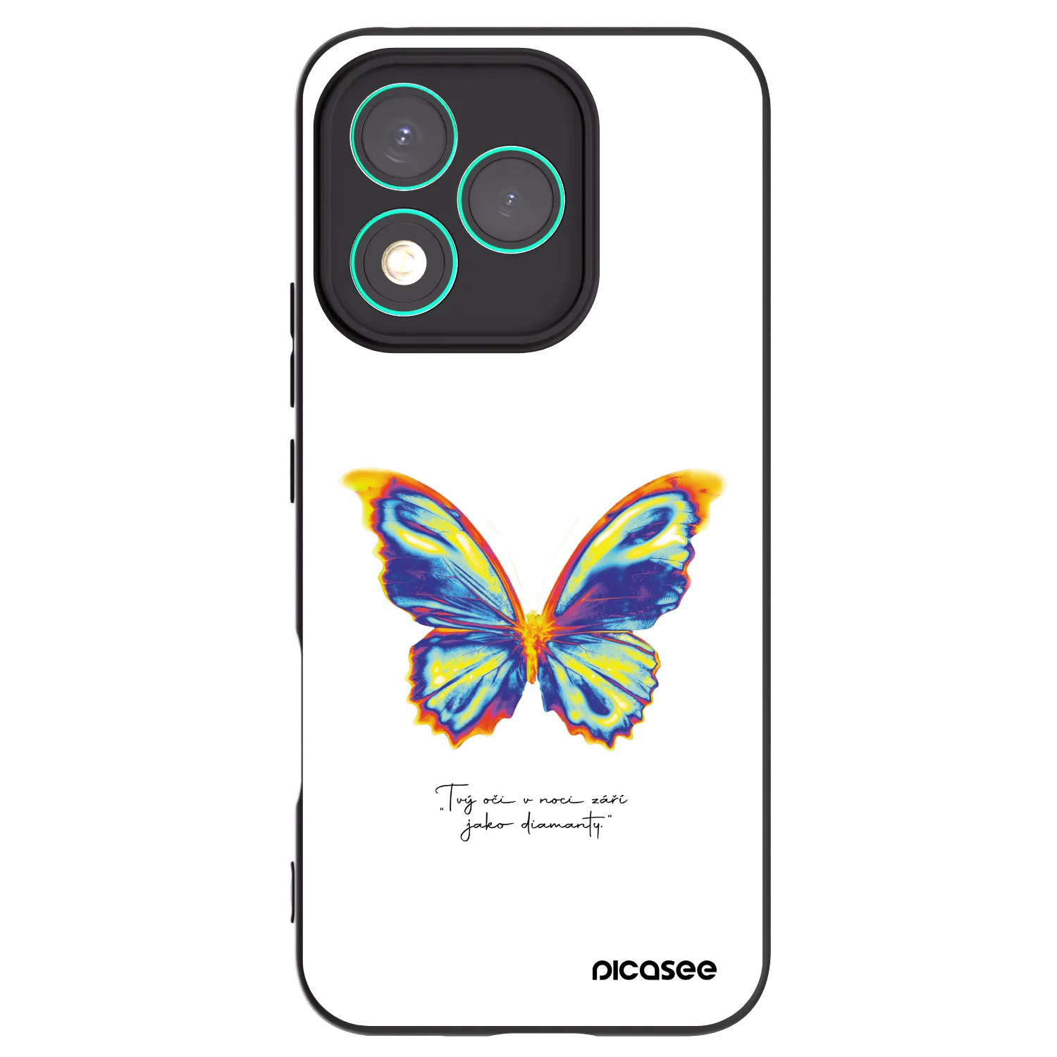 Picasee silikonowe czarne etui na Honor 400 Lite 5G - Diamanty White