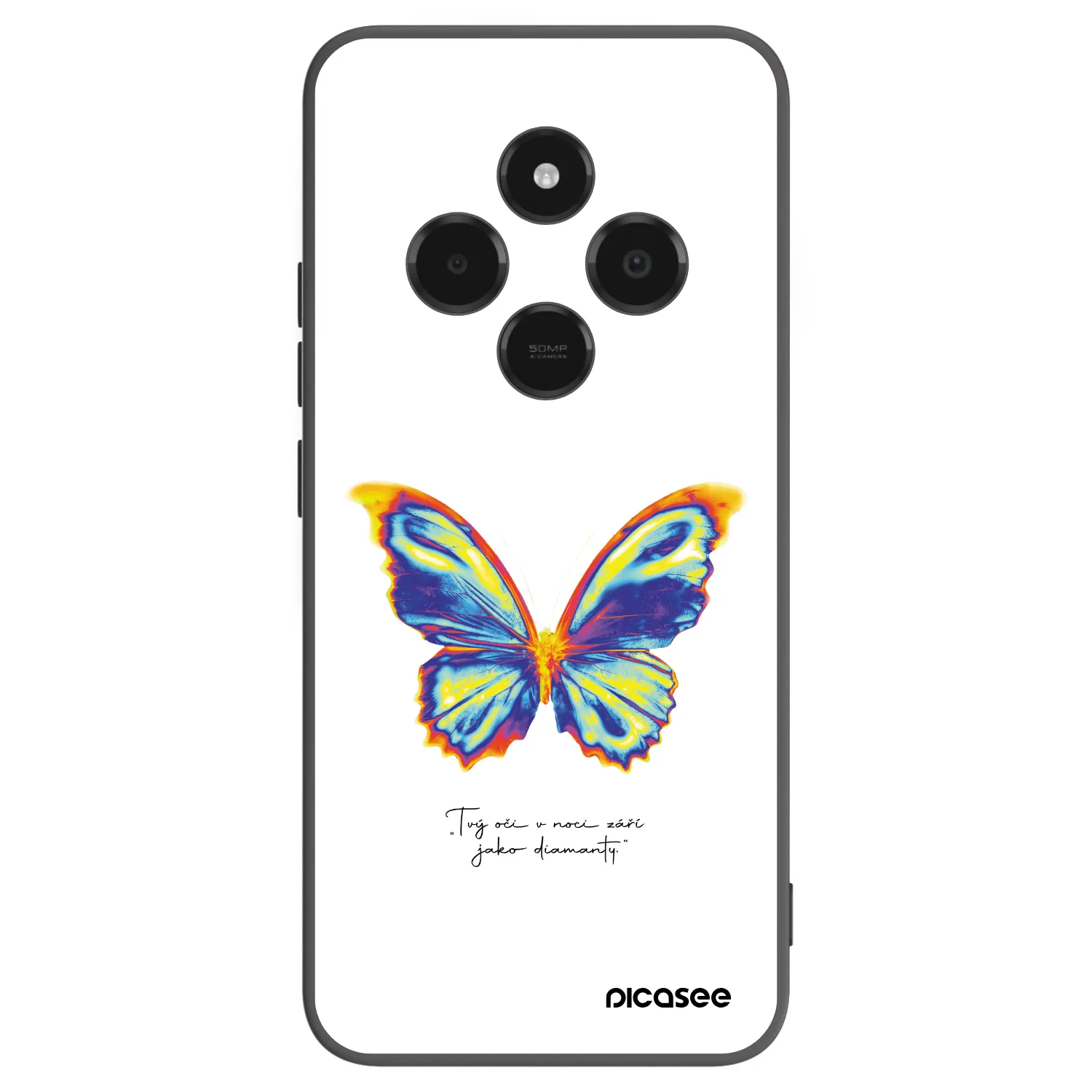 Picasee silikonowe czarne etui na Xiaomi Poco C75 - Diamanty White