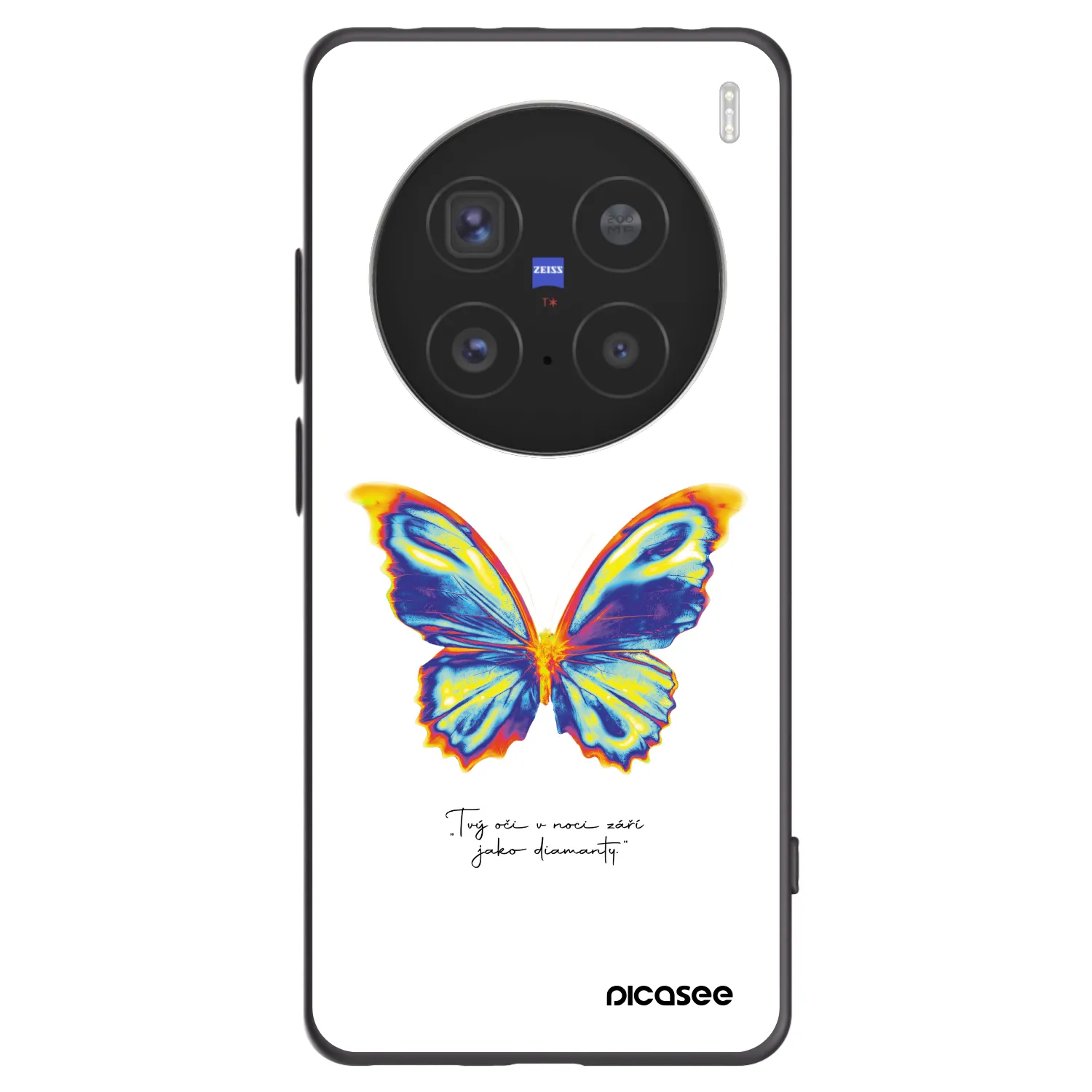 Picasee silikonowe czarne etui na Vivo X200 Pro - Diamanty White
