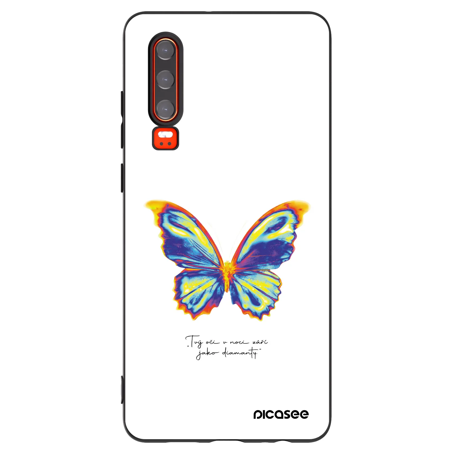 Picasee silikonowe czarne etui na Huawei P30 - Diamanty White