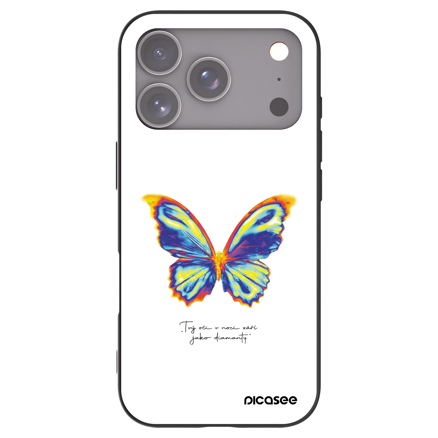 Picasee silikonowe czarne etui na Apple iPhone 17 Pro - Diamanty White