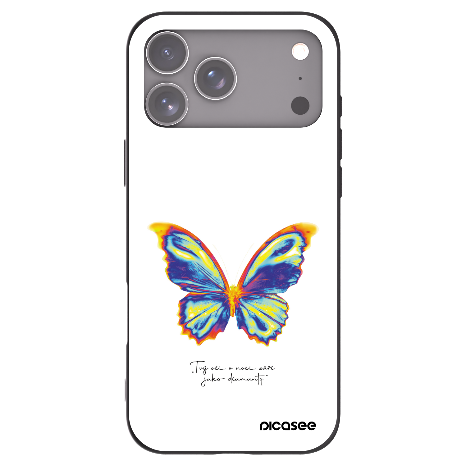 Picasee silikonowe czarne etui na Apple iPhone 17 Pro Max - Diamanty White
