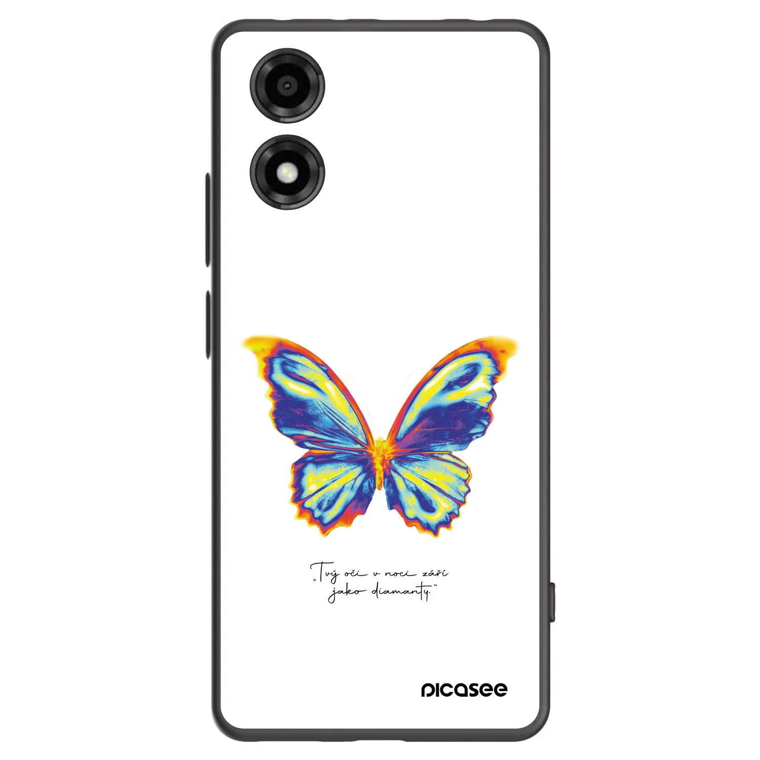 Picasee silikonowe czarne etui na Motorola Moto E14 - Diamanty White