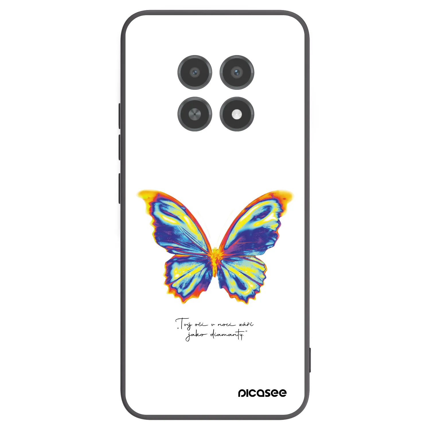 Picasee silikonowe czarne etui na Realme 12X - Diamanty White