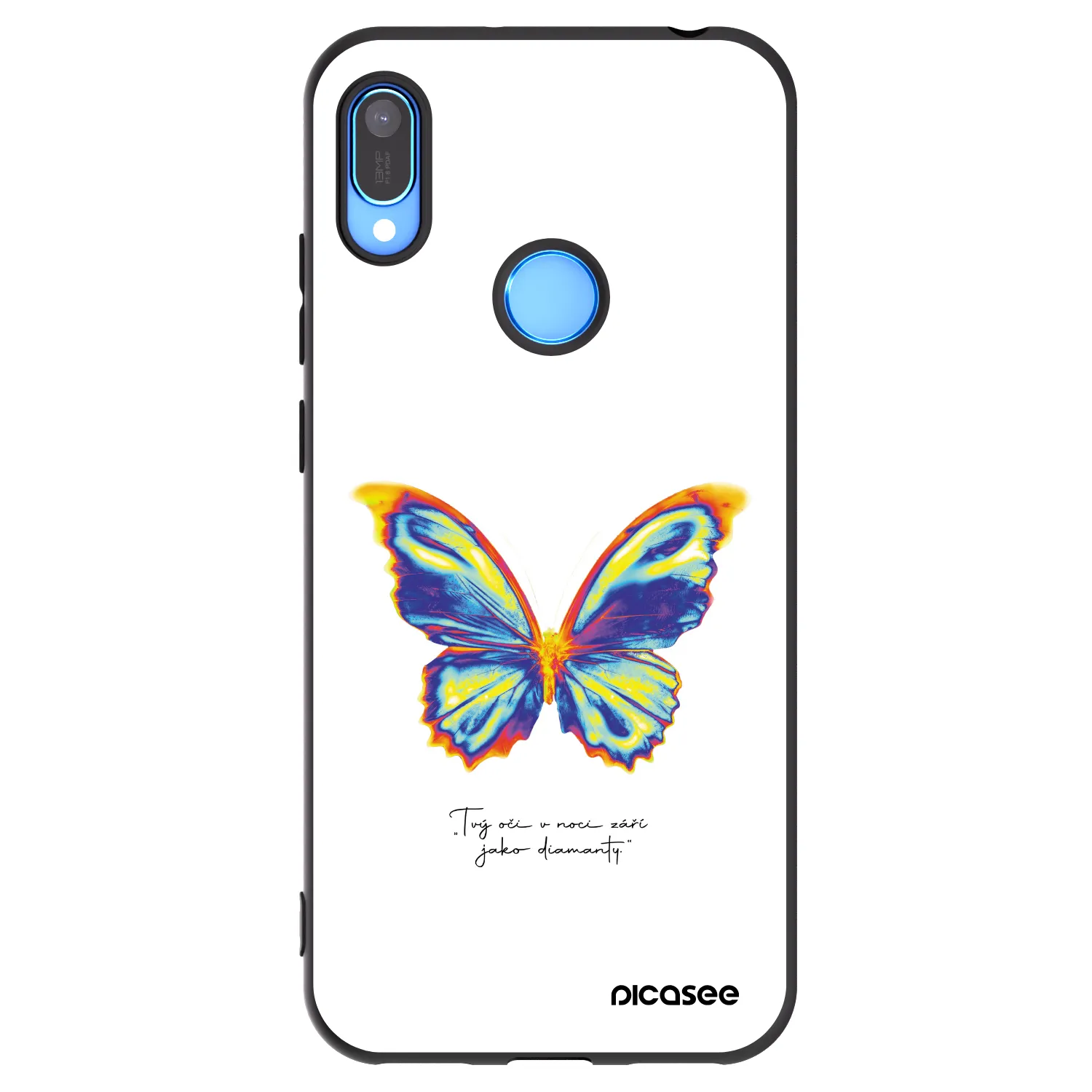 Picasee silikonowe czarne etui na Huawei Y6 2019 - Diamanty White