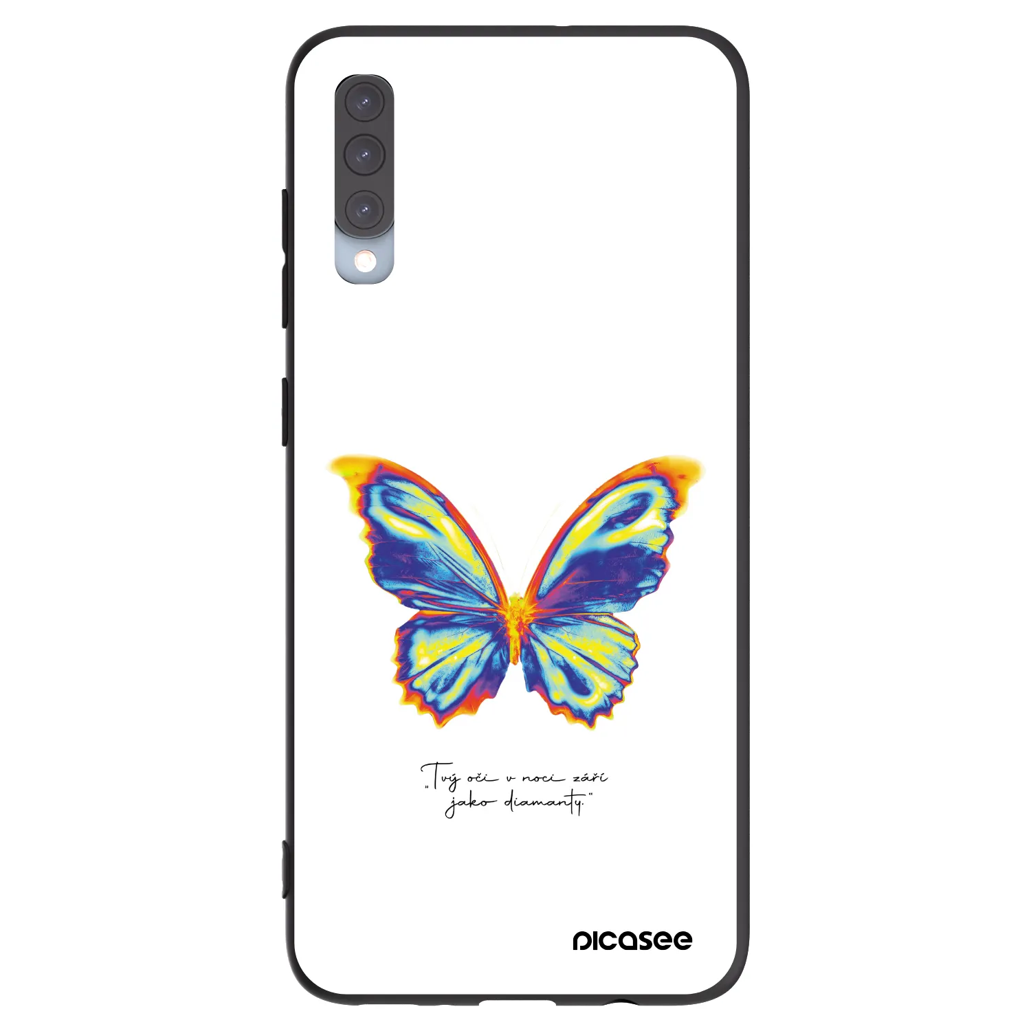 Picasee silikonowe czarne etui na Samsung Galaxy A70 A705F - Diamanty White