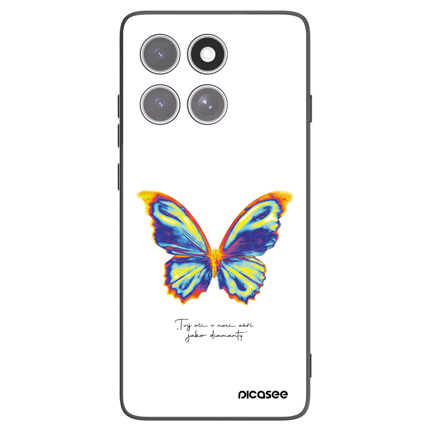 Picasee silikonowe czarne etui na Motorola Edge 60 Fusion - Diamanty White