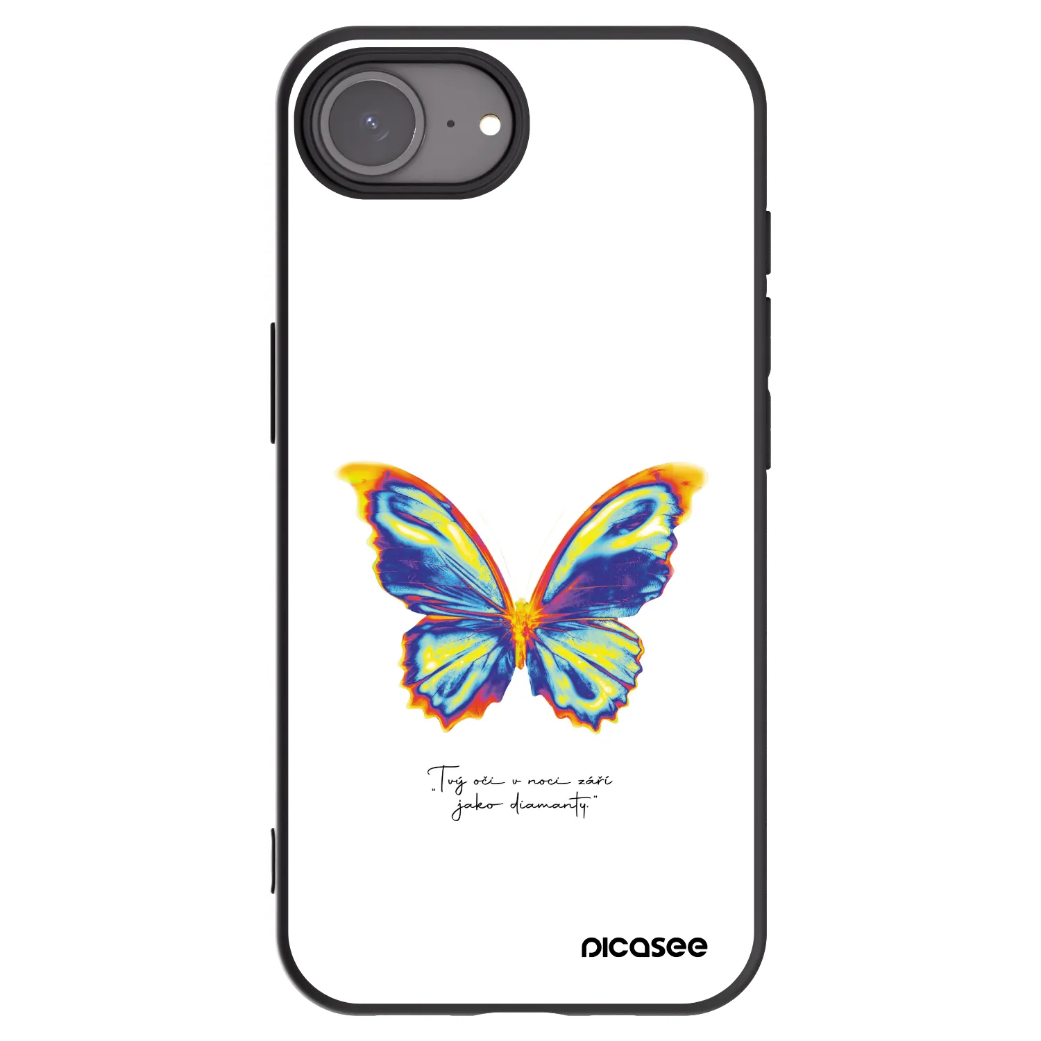 Picasee silikonowe czarne etui na Apple iPhone 17e - Diamanty White