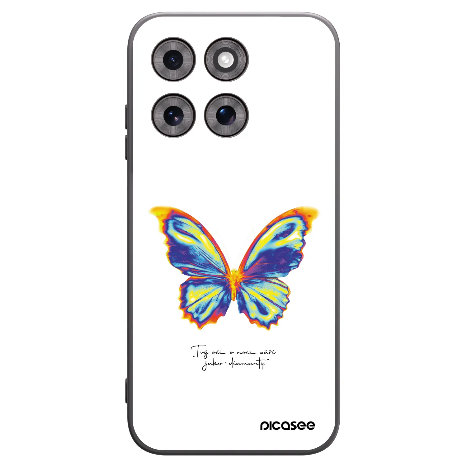 Picasee silikonowe czarne etui na Motorola Moto G77 - Diamanty White