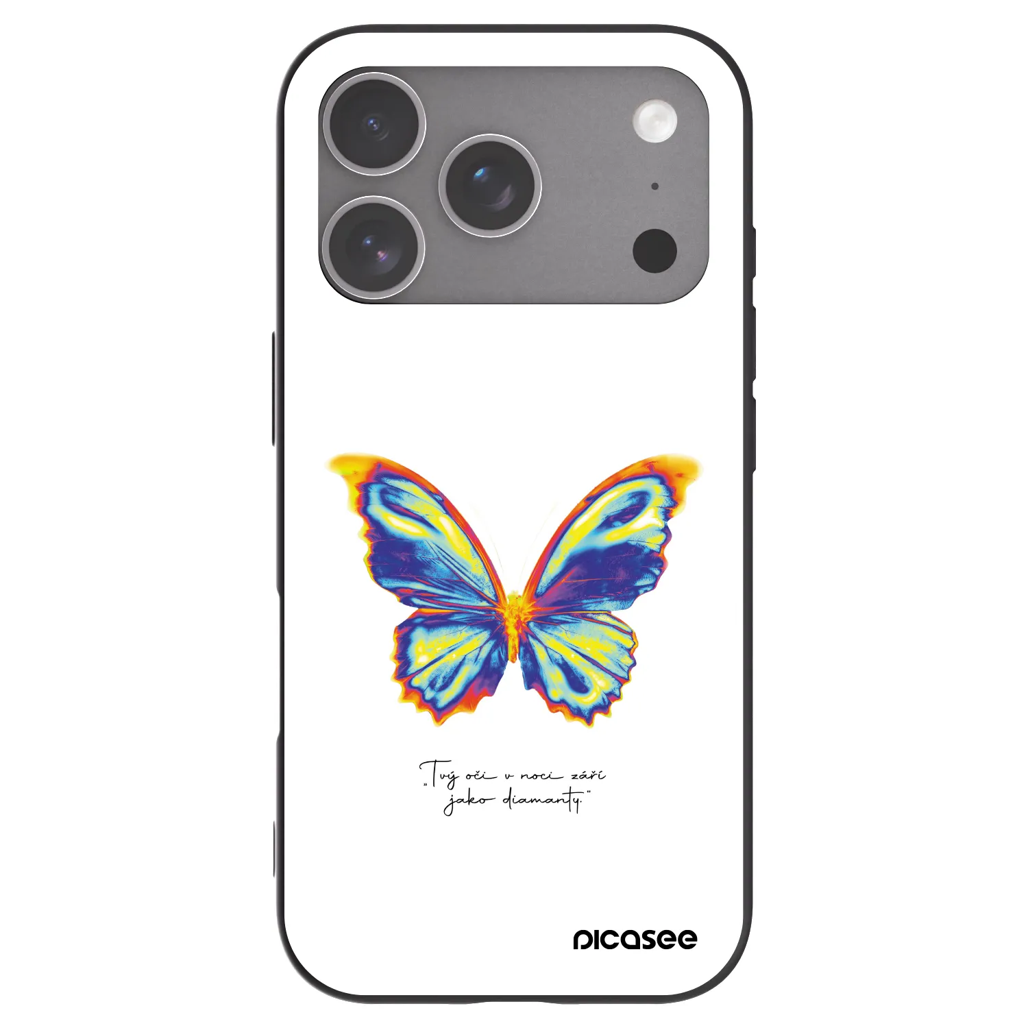 Picasee silikonowe czarne etui na Apple iPhone 18 Pro - Diamanty White