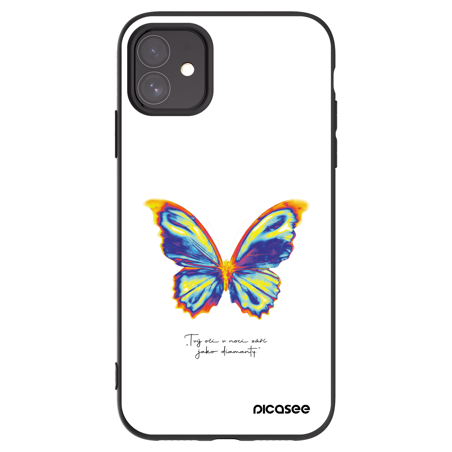 Picasee silikonowe czarne etui na Apple iPhone 11 - Diamanty White