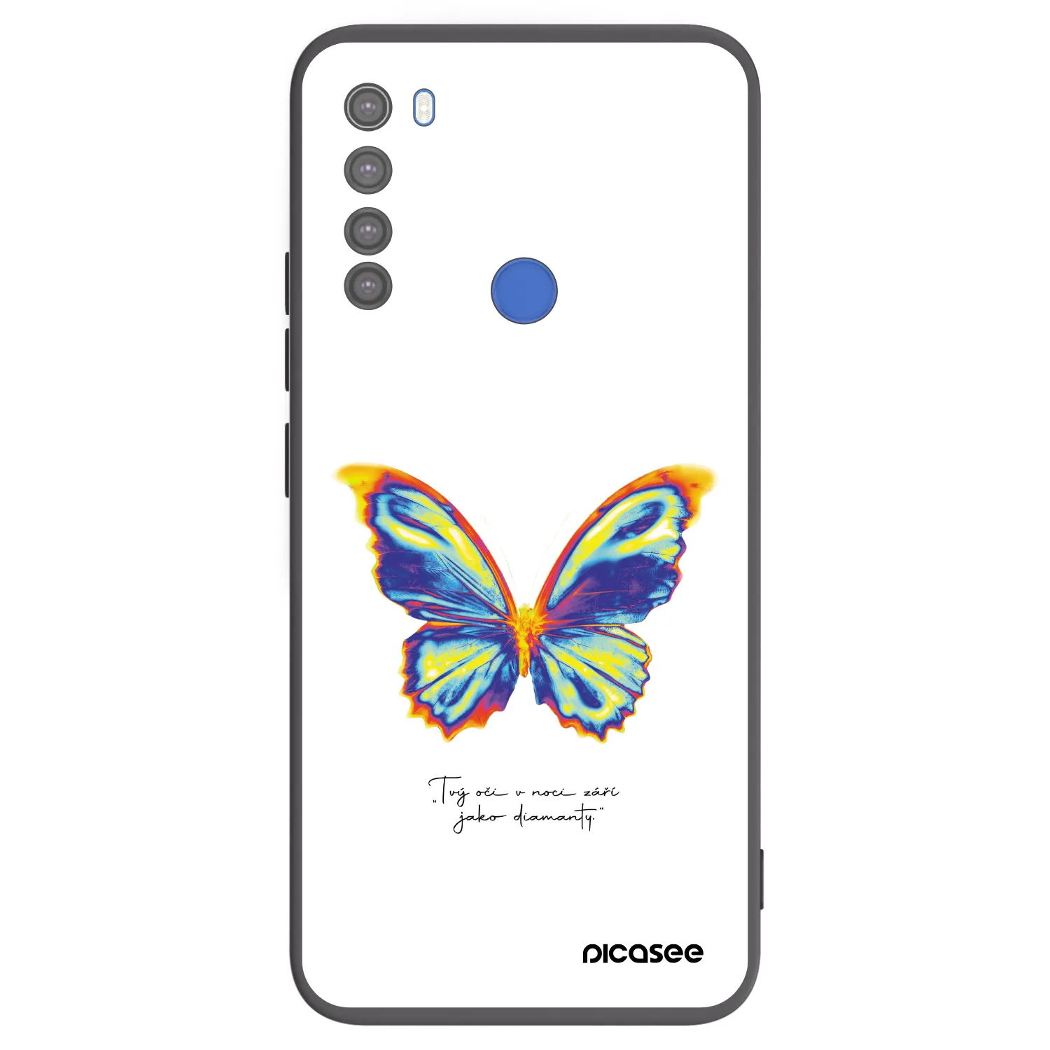 Picasee silikonowe czarne etui na Xiaomi Redmi Note 8T - Diamanty White