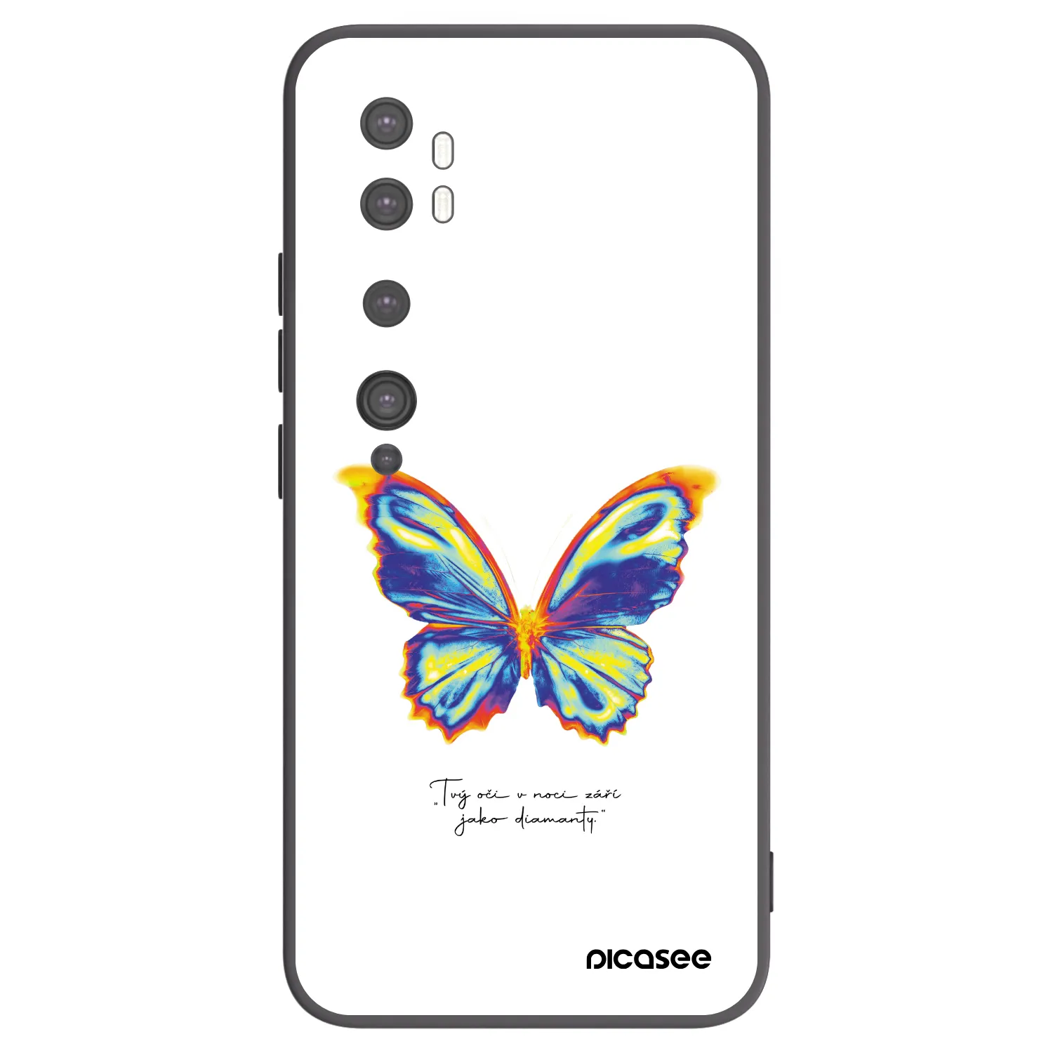 Picasee silikonowe czarne etui na Xiaomi Mi Note 10 (Pro) - Diamanty White