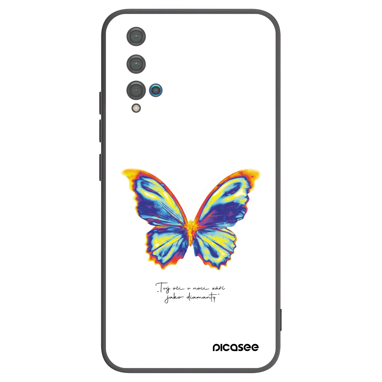 Picasee silikonowe czarne etui na Huawei Nova 5T - Diamanty White