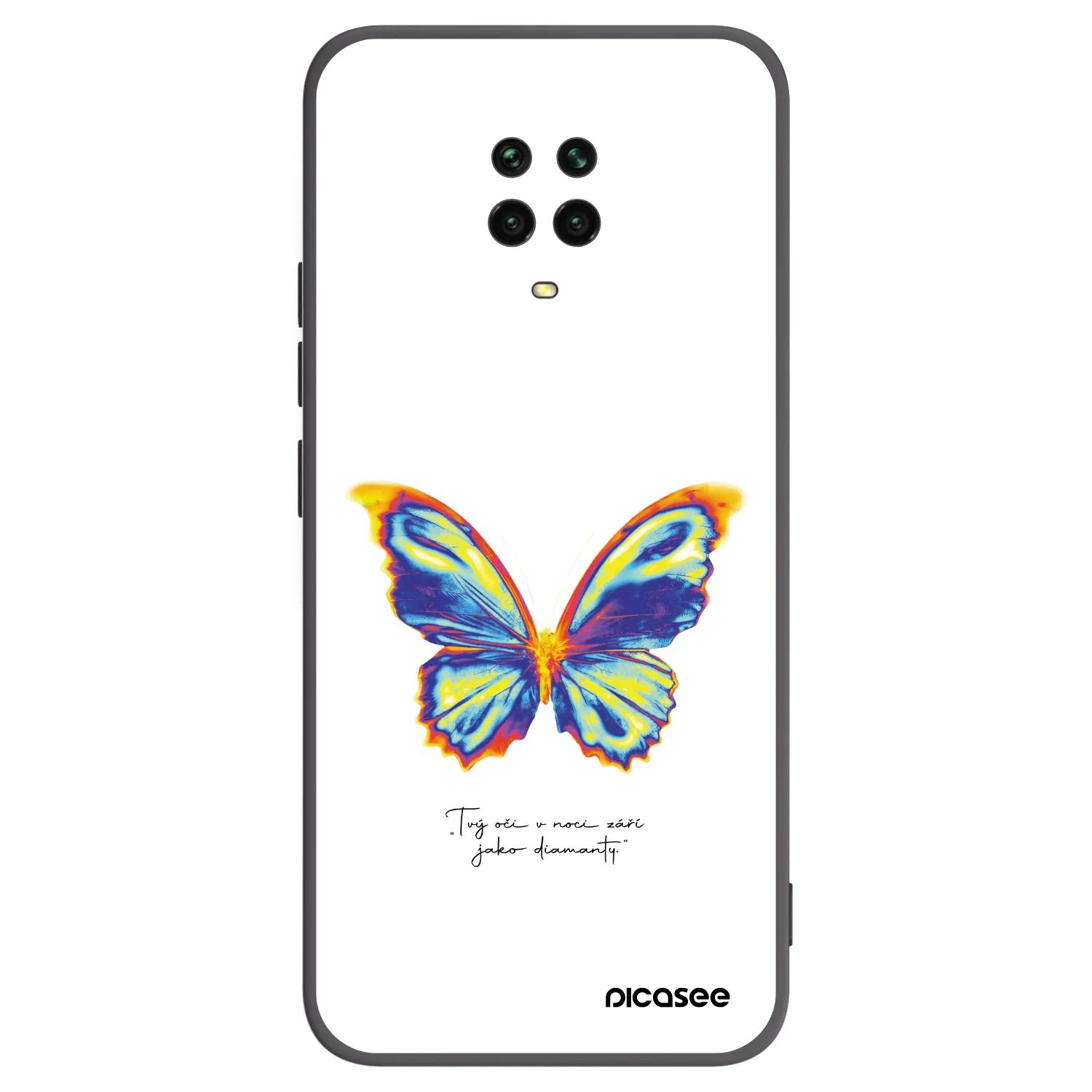Picasee silikonowe czarne etui na Xiaomi Redmi Note 9 Pro - Diamanty White