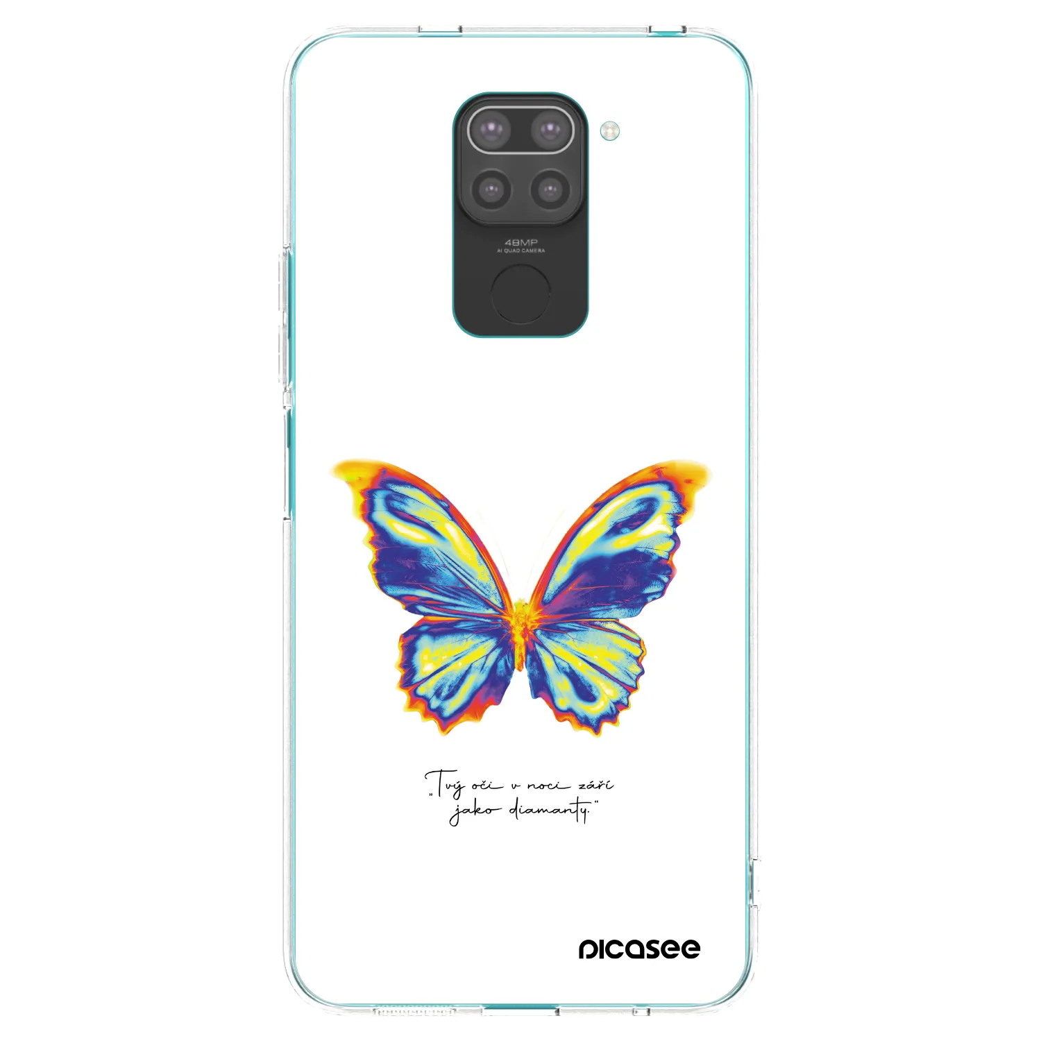 Picasee silikonowe czarne etui na Xiaomi Redmi Note 9 - Diamanty White