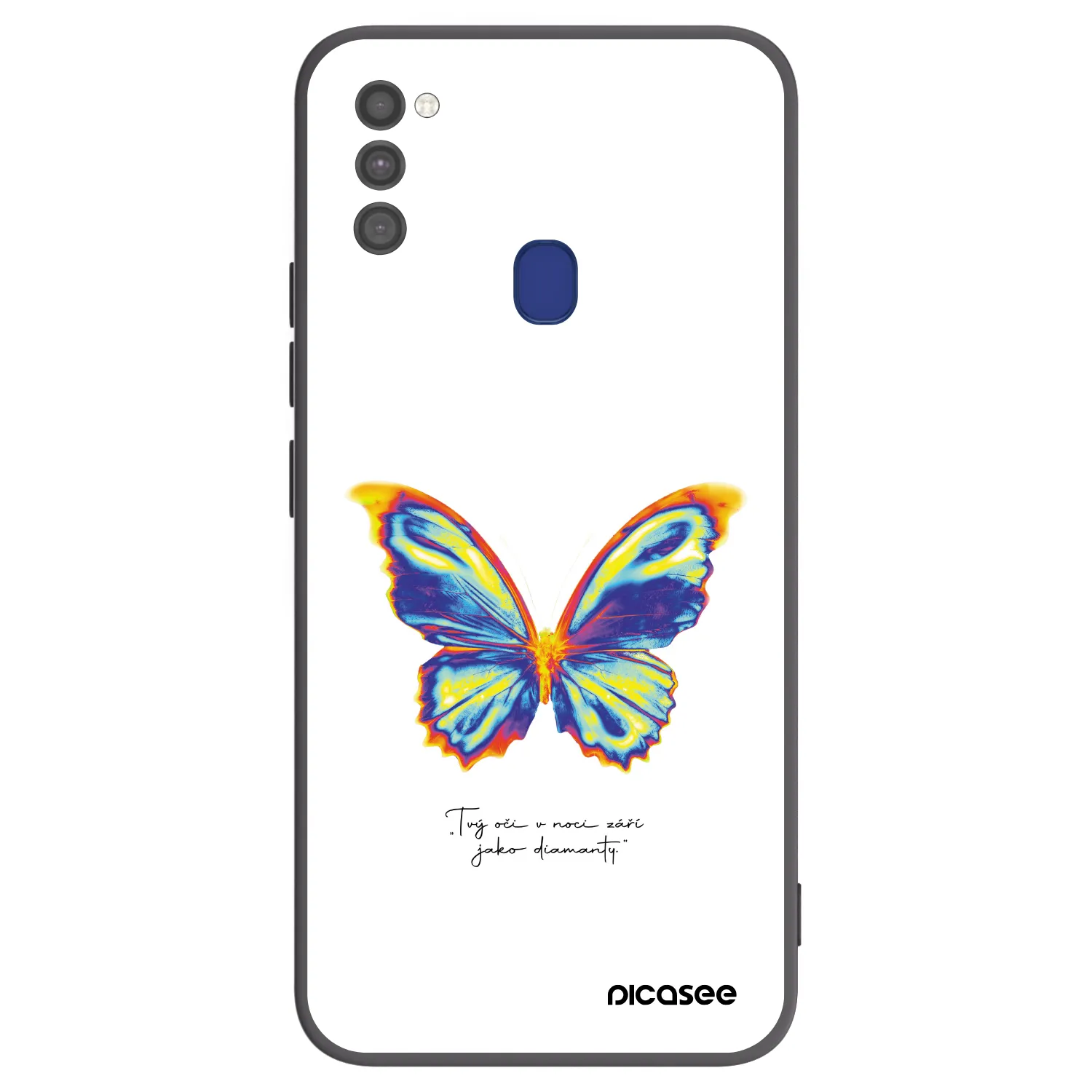 Picasee silikonowe czarne etui na Samsung Galaxy M21 M215F - Diamanty White