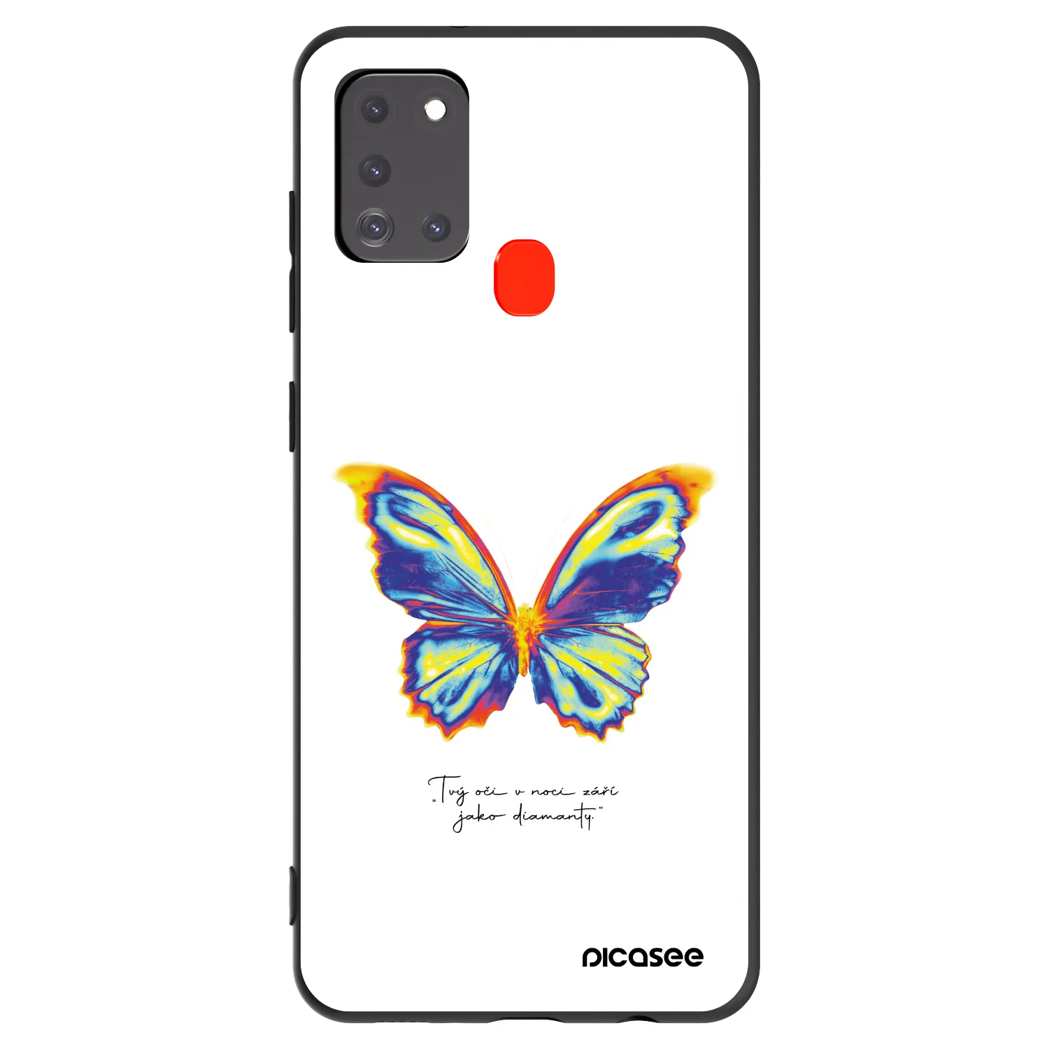 Picasee silikonowe czarne etui na Samsung Galaxy A21s - Diamanty White
