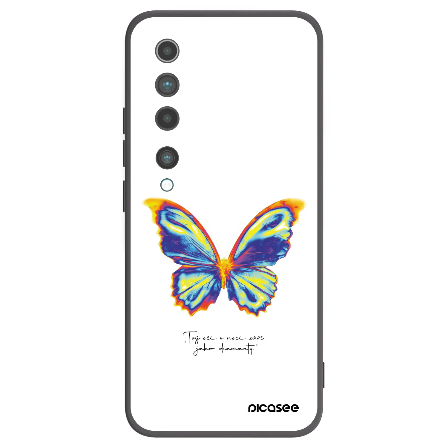 Picasee silikonowe czarne etui na Xiaomi Mi 10 - Diamanty White